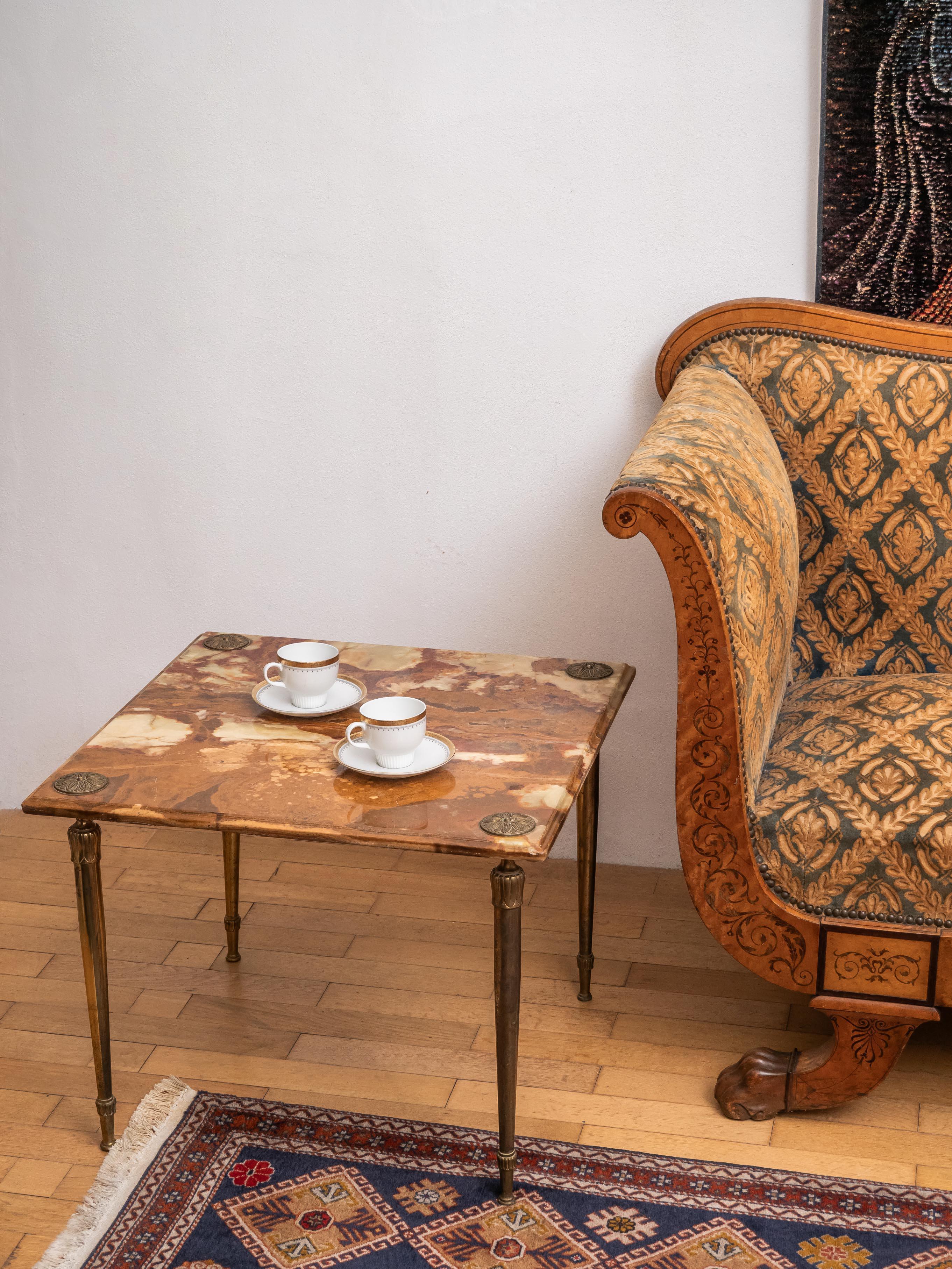 Large paired side tables with onyx For Sale 14