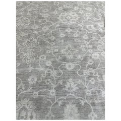 Gran alfombra paquistaní de lana y algodón de diseño Ushak, mediados del siglo XX