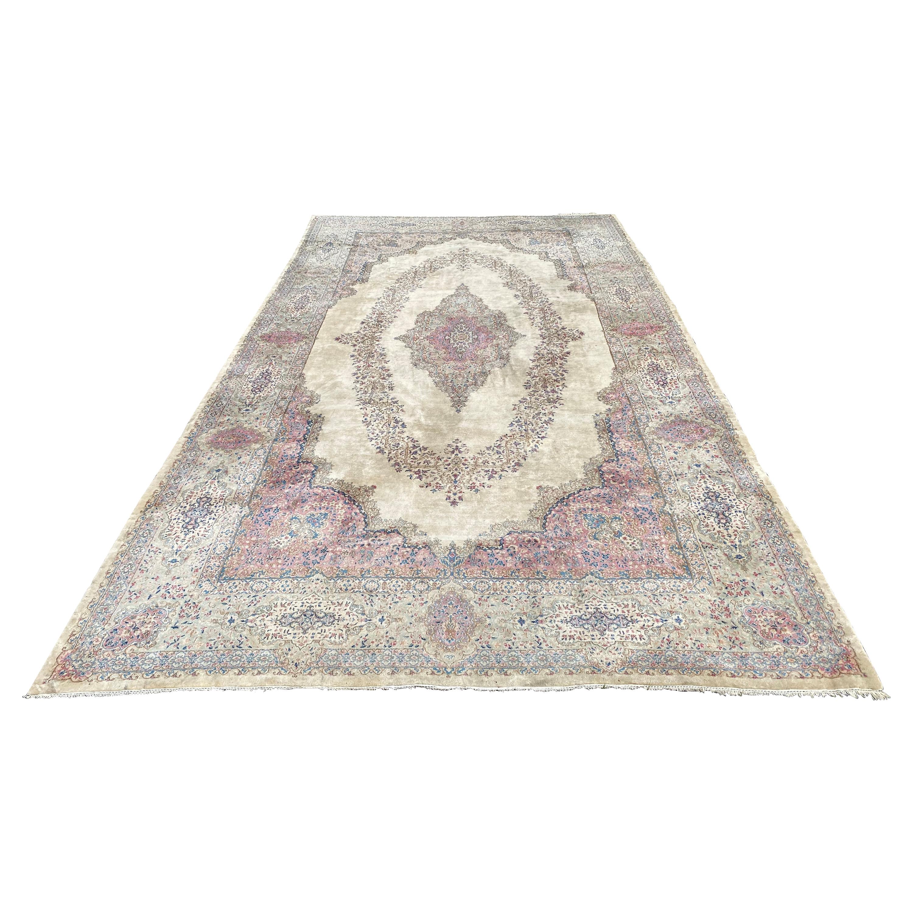 Antique Kirman Palace Size Rug with Romantic French Provincial Style ...