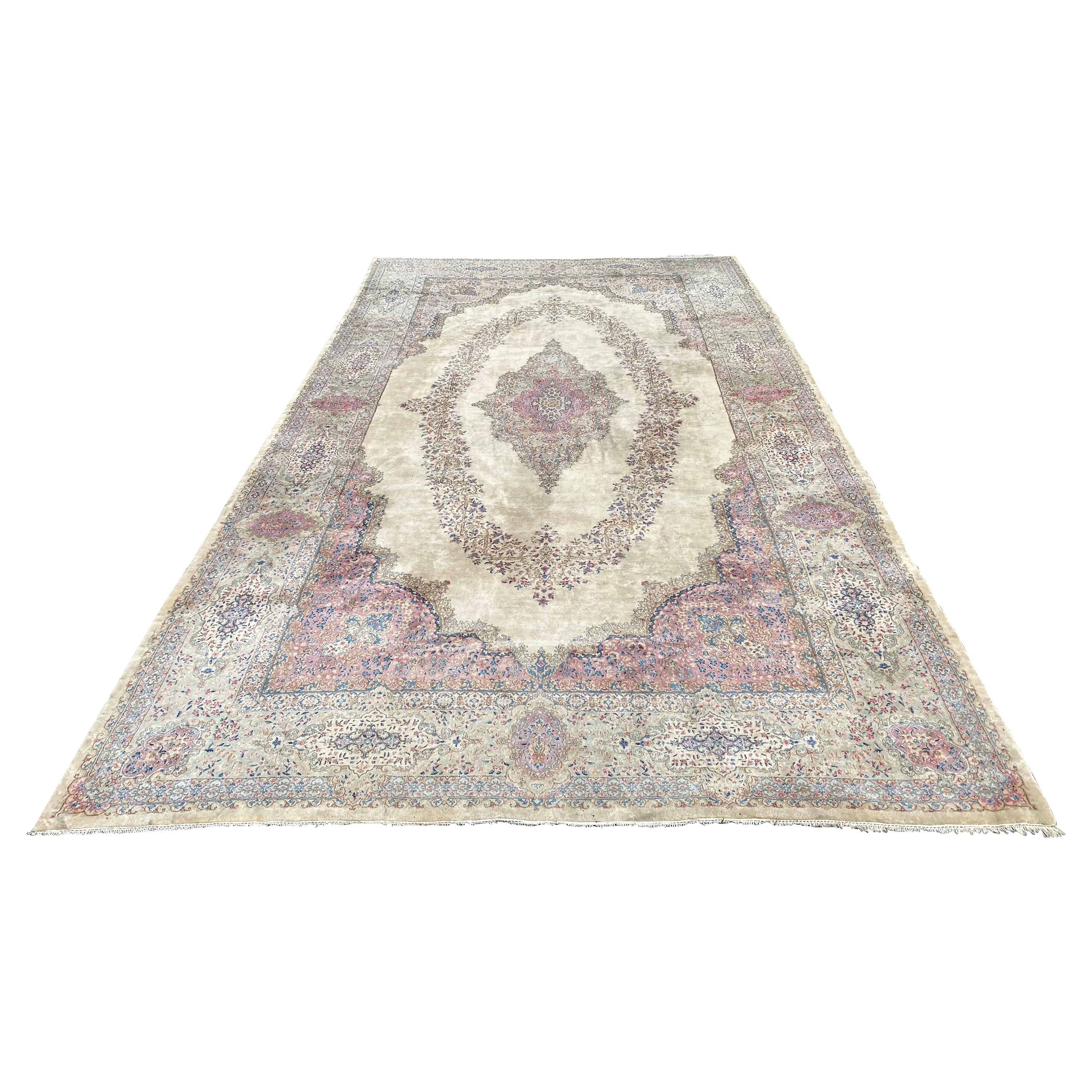 Large Palace Size Lavar Kerman Rug For Sale