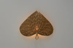 Large Palm leaf fan wall lamp.
