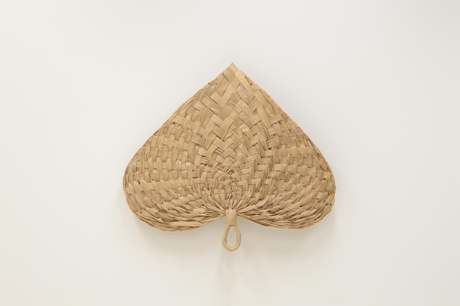 Asian Large Palm leaf fan wall lamp. For Sale