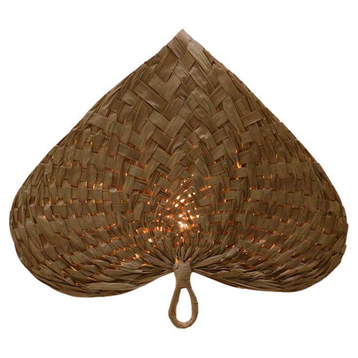 Large Palm leaf fan wall lamp. For Sale