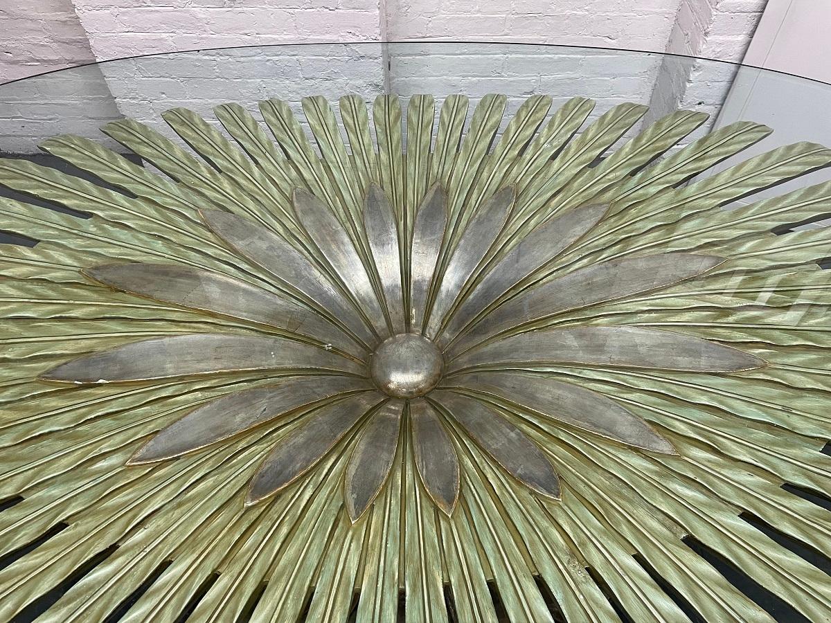 palm tree glass table