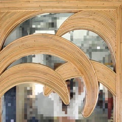 Large "palms" rattan mirror