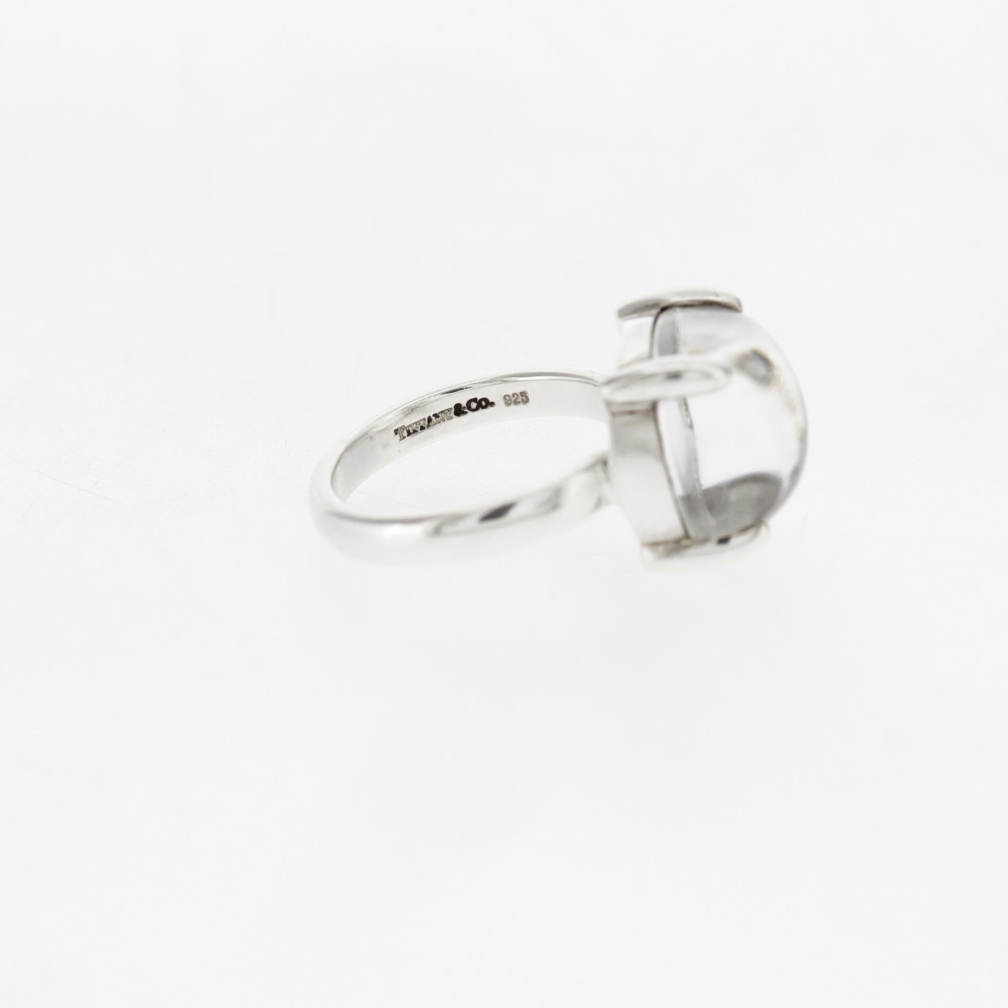 Grande anello Paloma Picasso Tiffany in argento sterling e cristallo di rocca in vendita 7