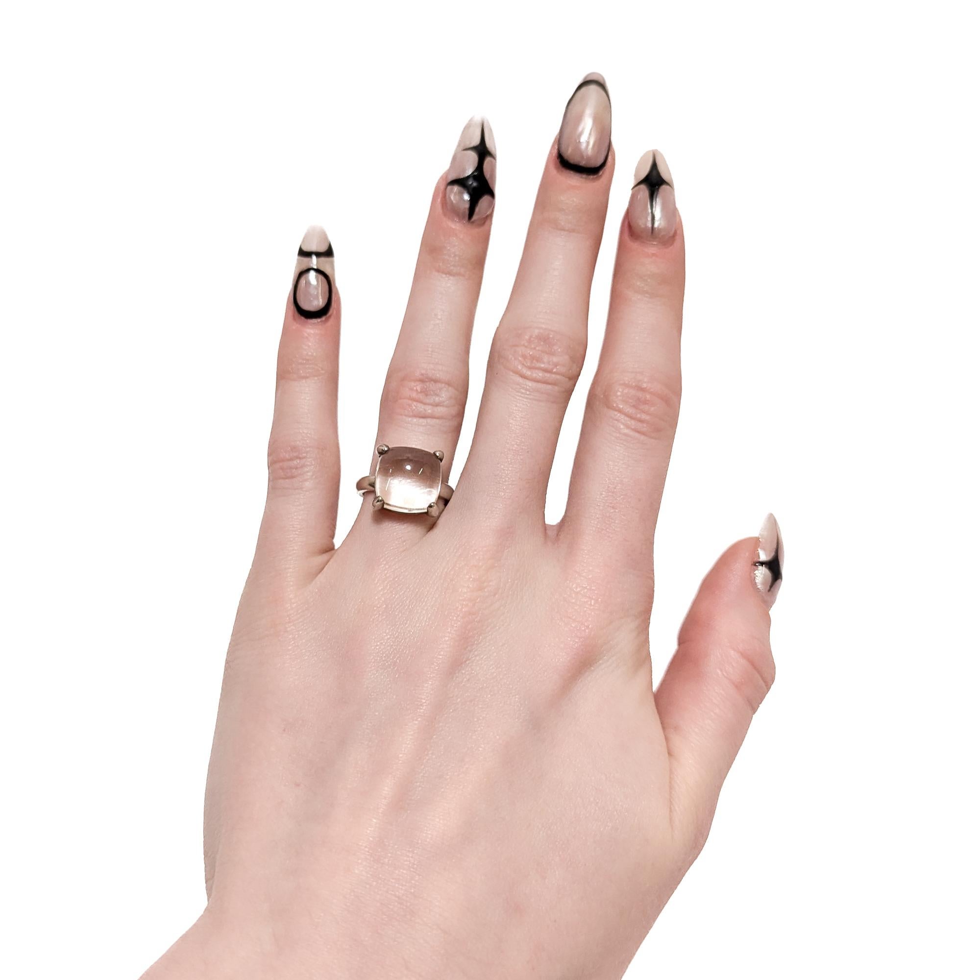 Cabochon Grande anello Paloma Picasso Tiffany in argento sterling e cristallo di rocca in vendita