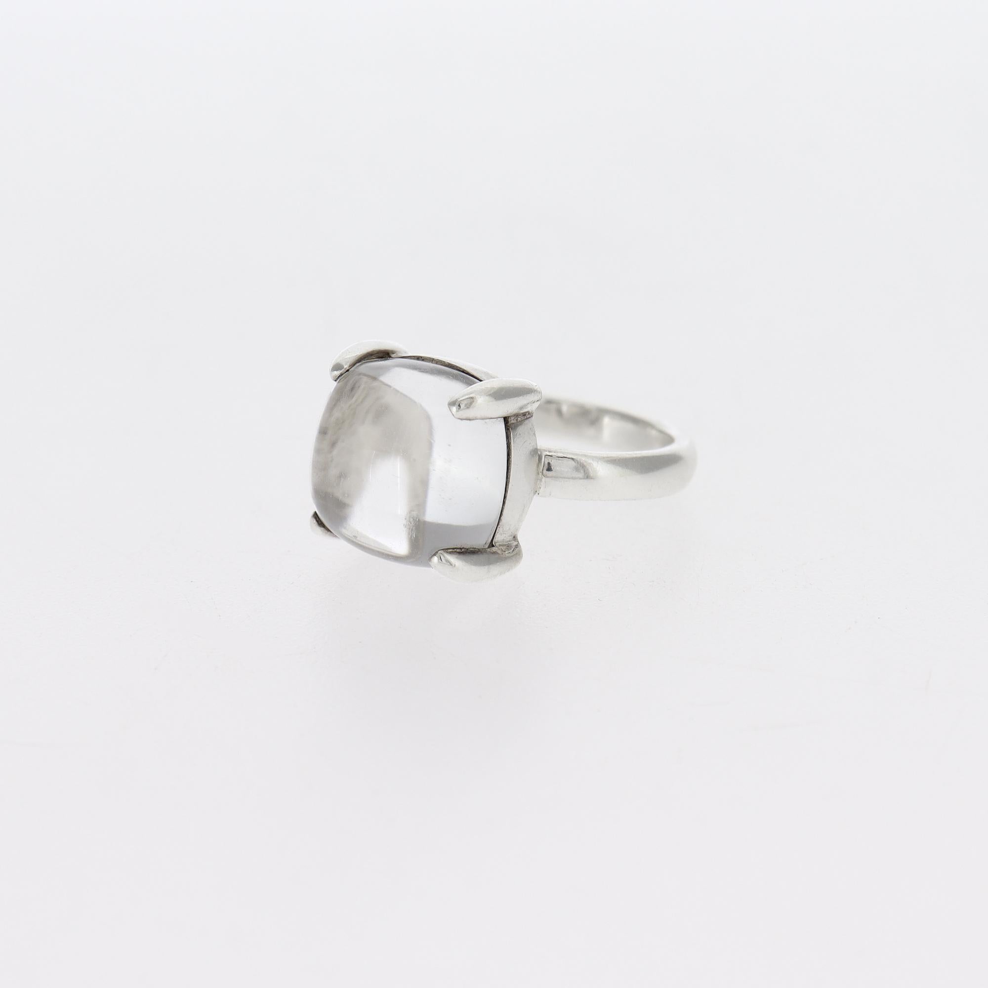 Grande anello Paloma Picasso Tiffany in argento sterling e cristallo di rocca In condizioni buone in vendita a Philadelphia, PA