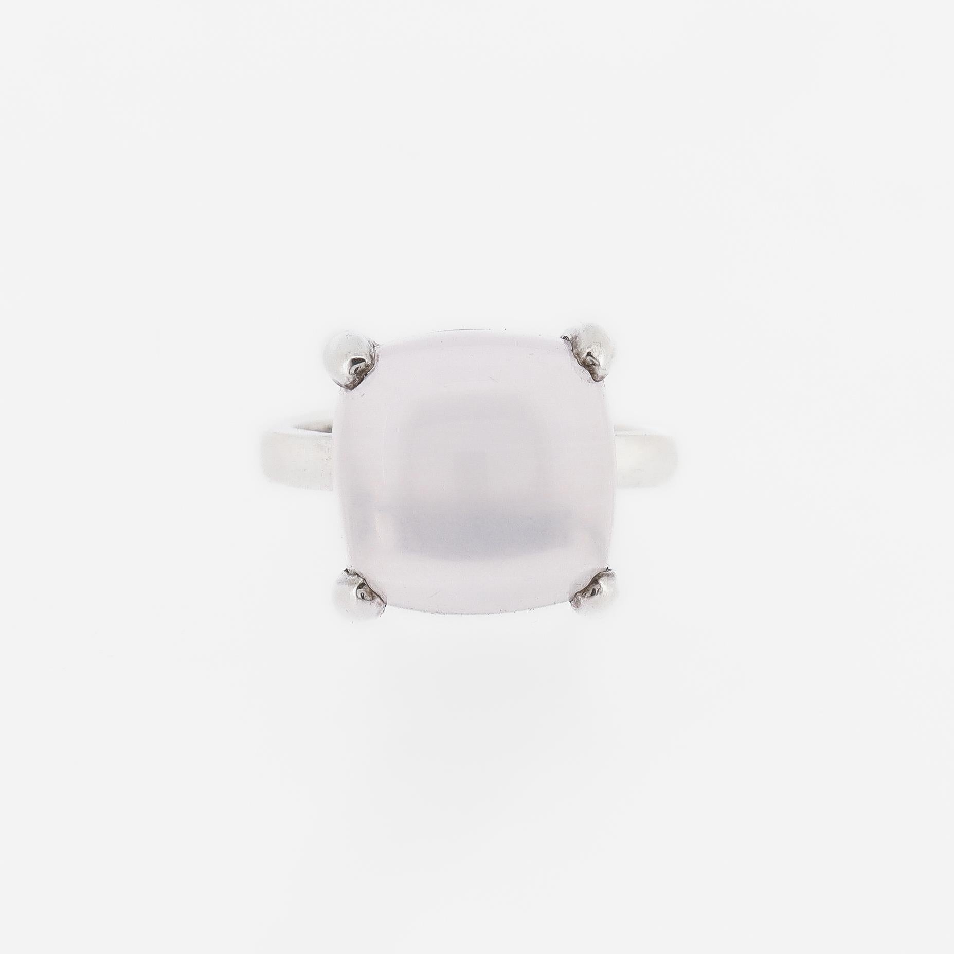 Anello grande Paloma Picasso Tiffany in argento sterling e quarzo rosa a scaglie in vendita 5