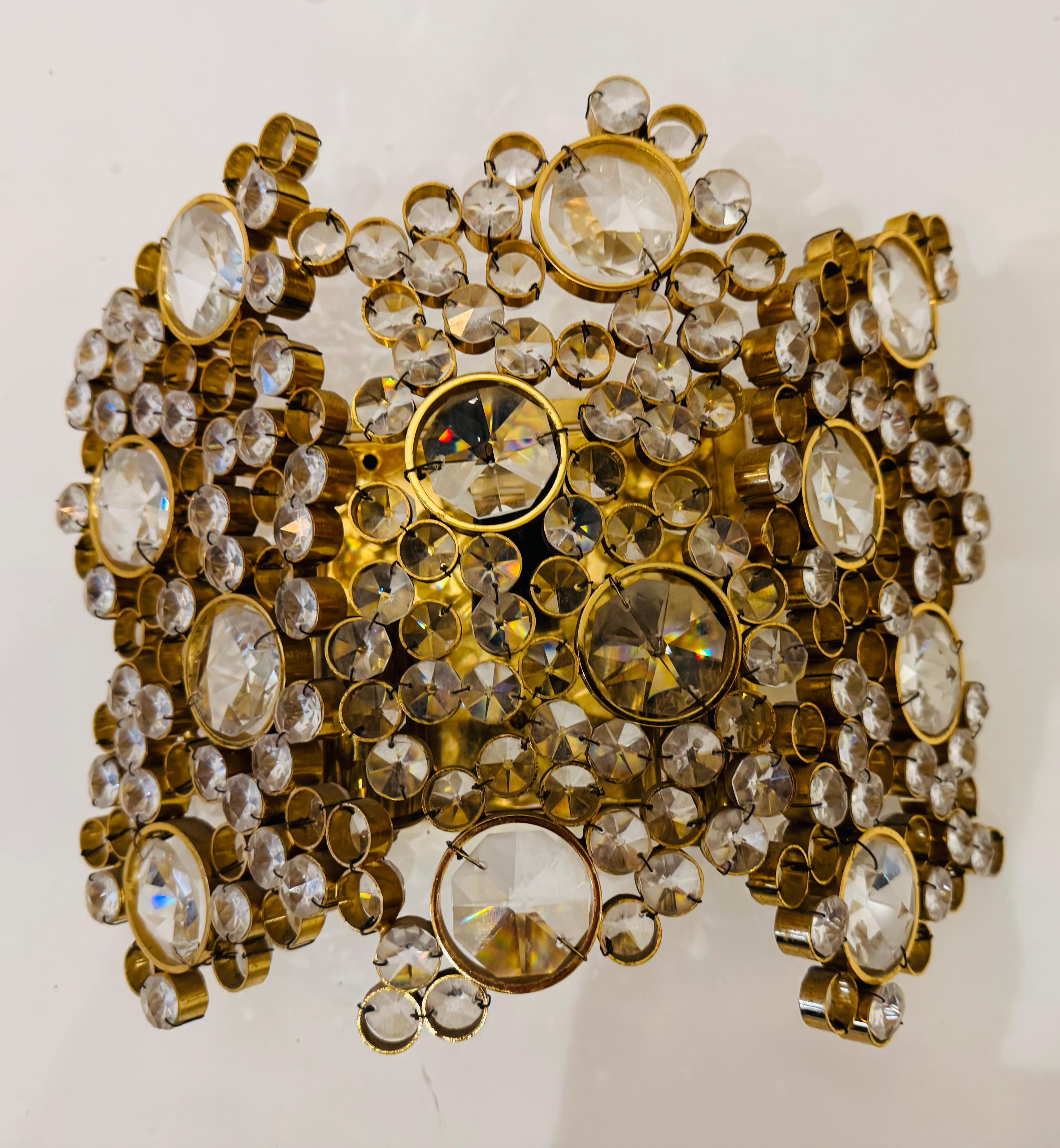 Aplique grande Palwa de cristal austriaco de mediados de los años 60 Austríaco en venta