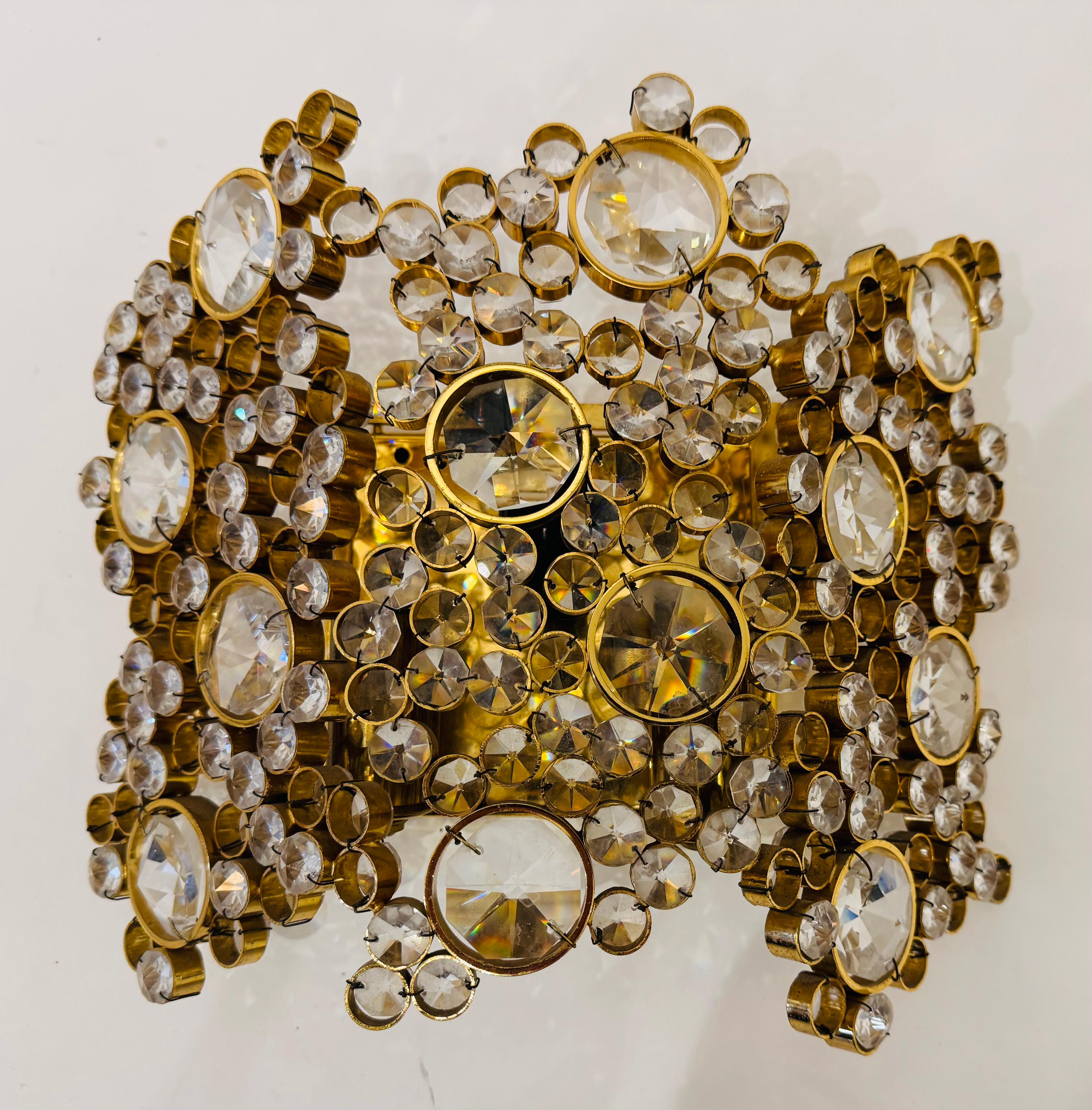 Aplique grande Palwa de cristal austriaco de mediados de los años 60 en venta 1