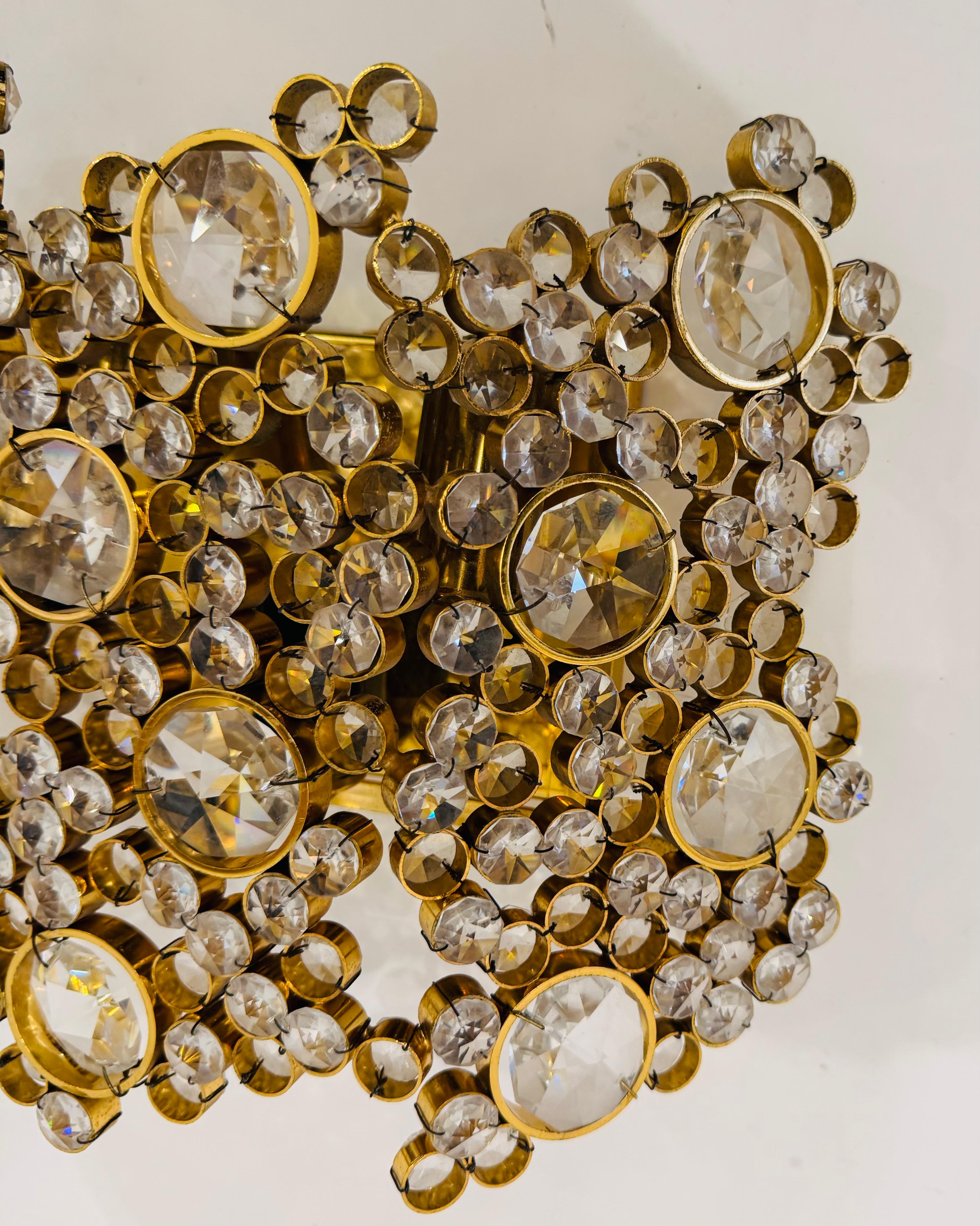 Aplique grande Palwa de cristal austriaco de mediados de los años 60 en venta 2