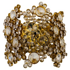 Large Palwa Austrian Crystal 1960s Mid Century Wall Light