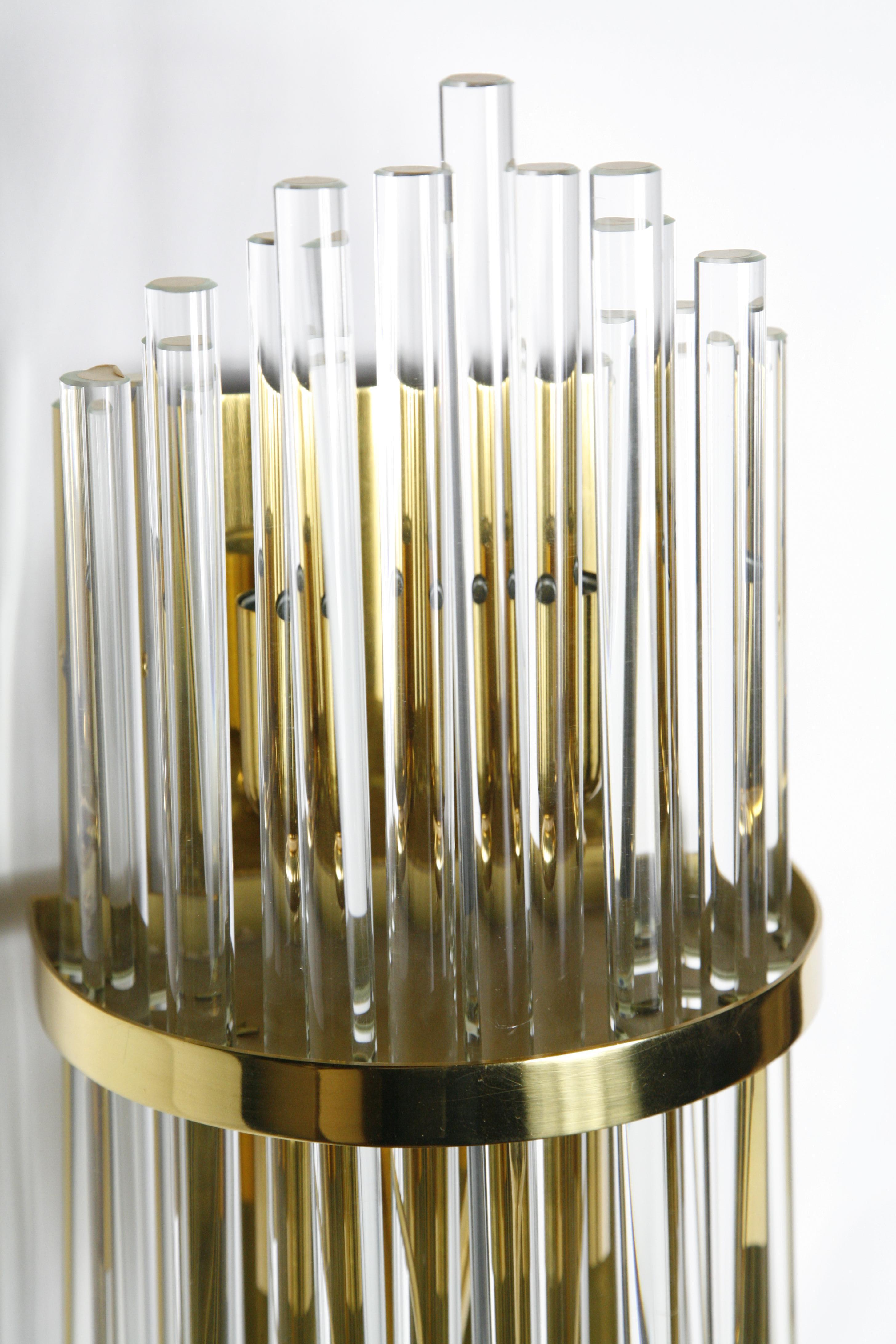 Large Palwa Sconces with Thick Swarovski Crystal Rods, 1980, Germany For Sale 6