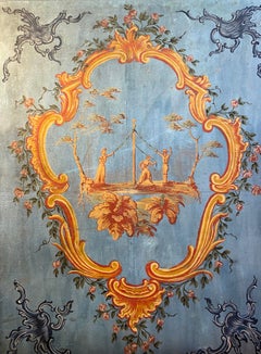 Large Panel Painted, Oil on Canvas, France 18th Century