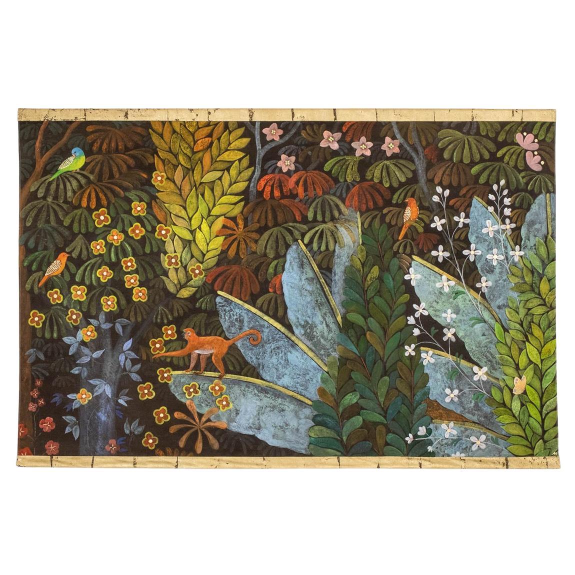 Large panel painted with acrylic on linen canvas. Contemporary work.