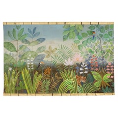 Large panel painted with acrylic on linen canvas. Contemporary work.