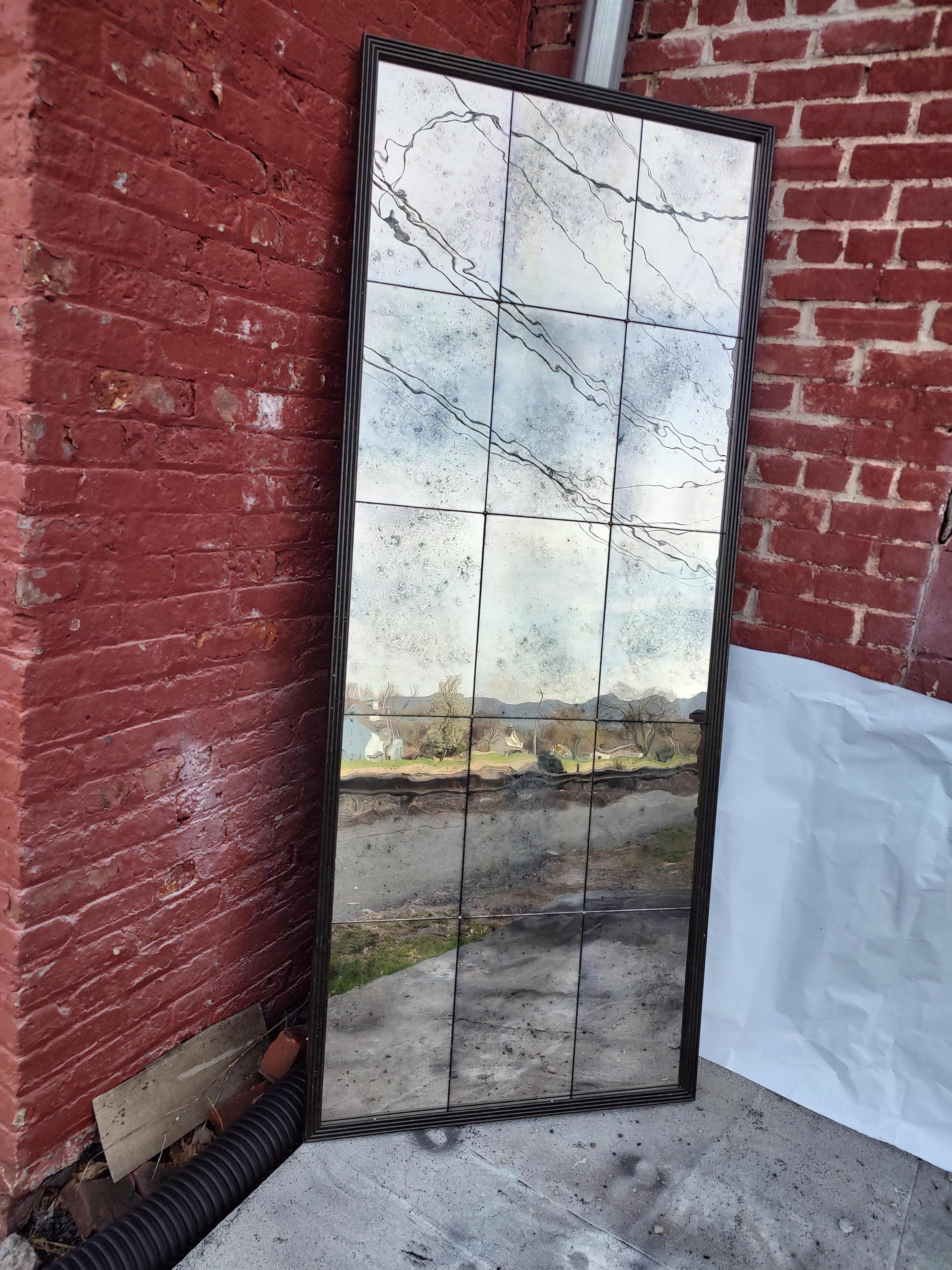 Large Paneled & Segmented Full Length Wall Mirror by Donghia In Good Condition In Port Jervis, NY