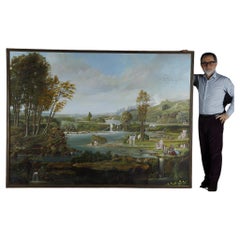 Large panoramic painting in the Romantic style of the mid-19th century