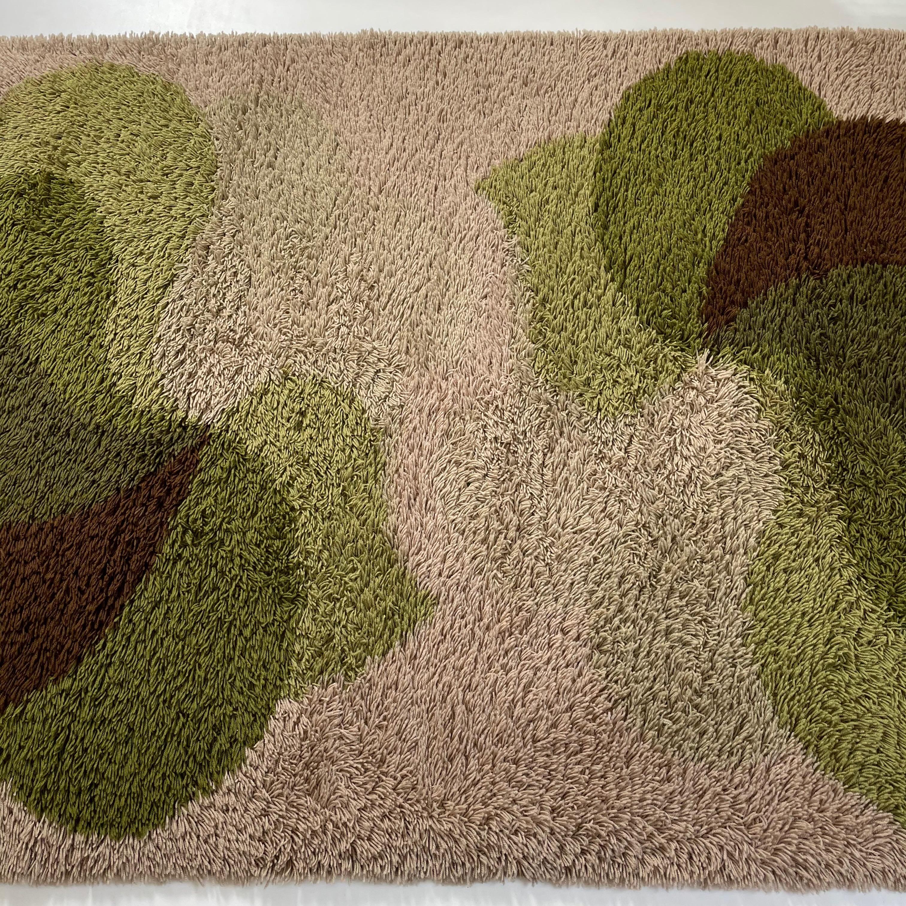 Large Panton Style Multi-Color High Pile Rya Rug by Desso Netherlands, 1970s For Sale 7