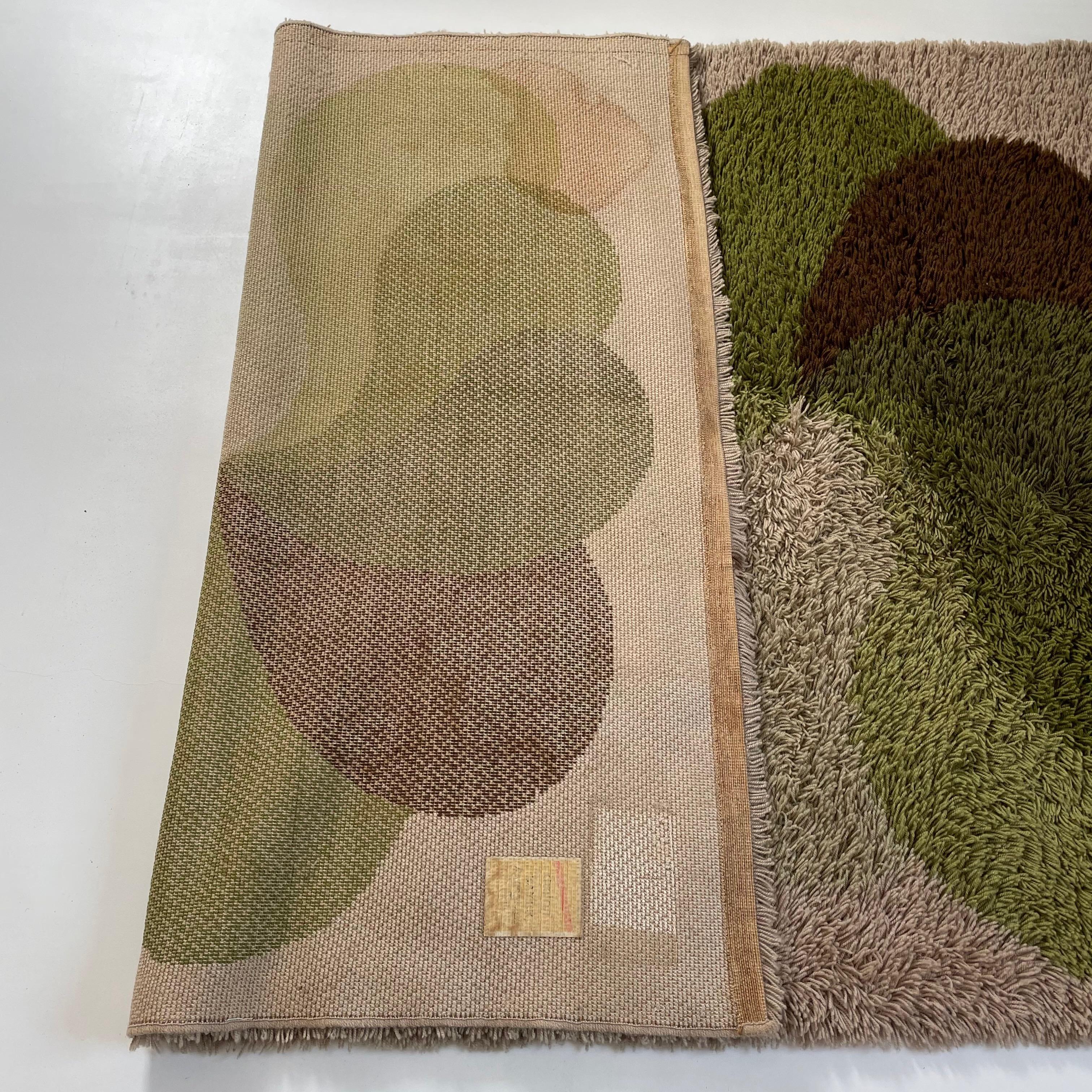 Large Panton Style Multi-Color High Pile Rya Rug by Desso Netherlands, 1970s For Sale 10