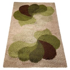 Large Panton Style Multi-Color High Pile Rya Rug by Desso Netherlands, 1970s