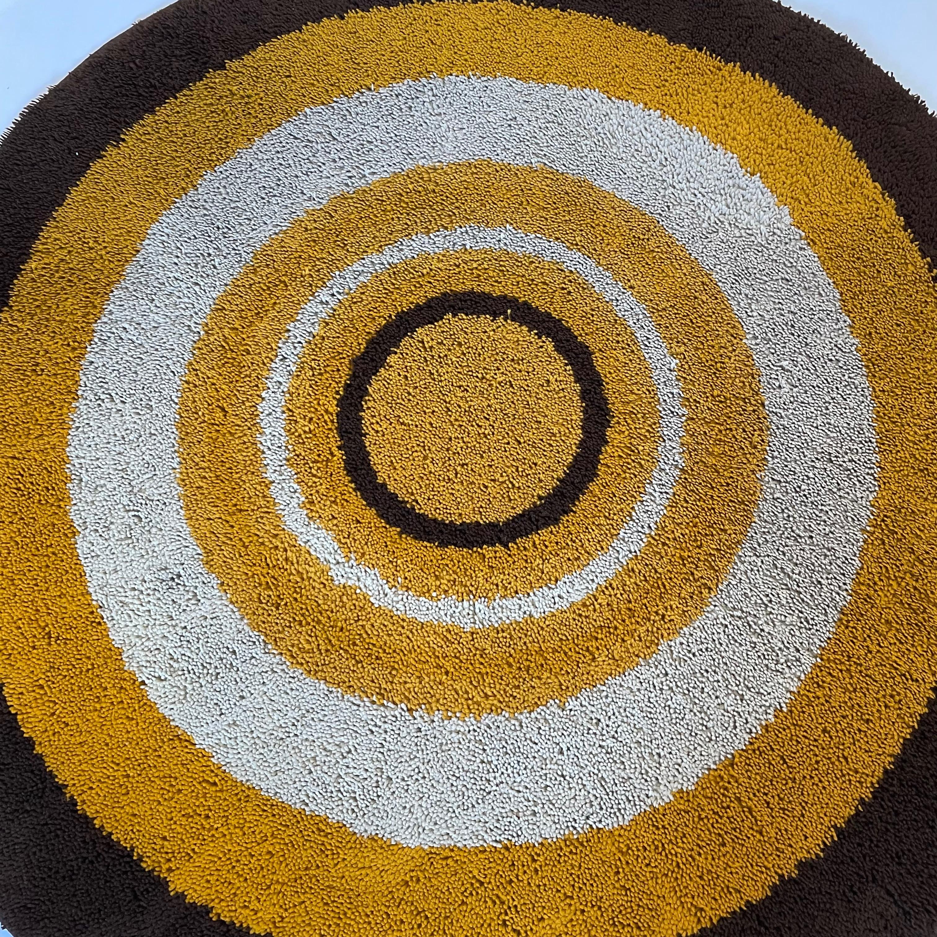 Grand tapis Rya à poils hauts multicolore de style Panton par Reichel, Allemagne, 1970 en vente 8