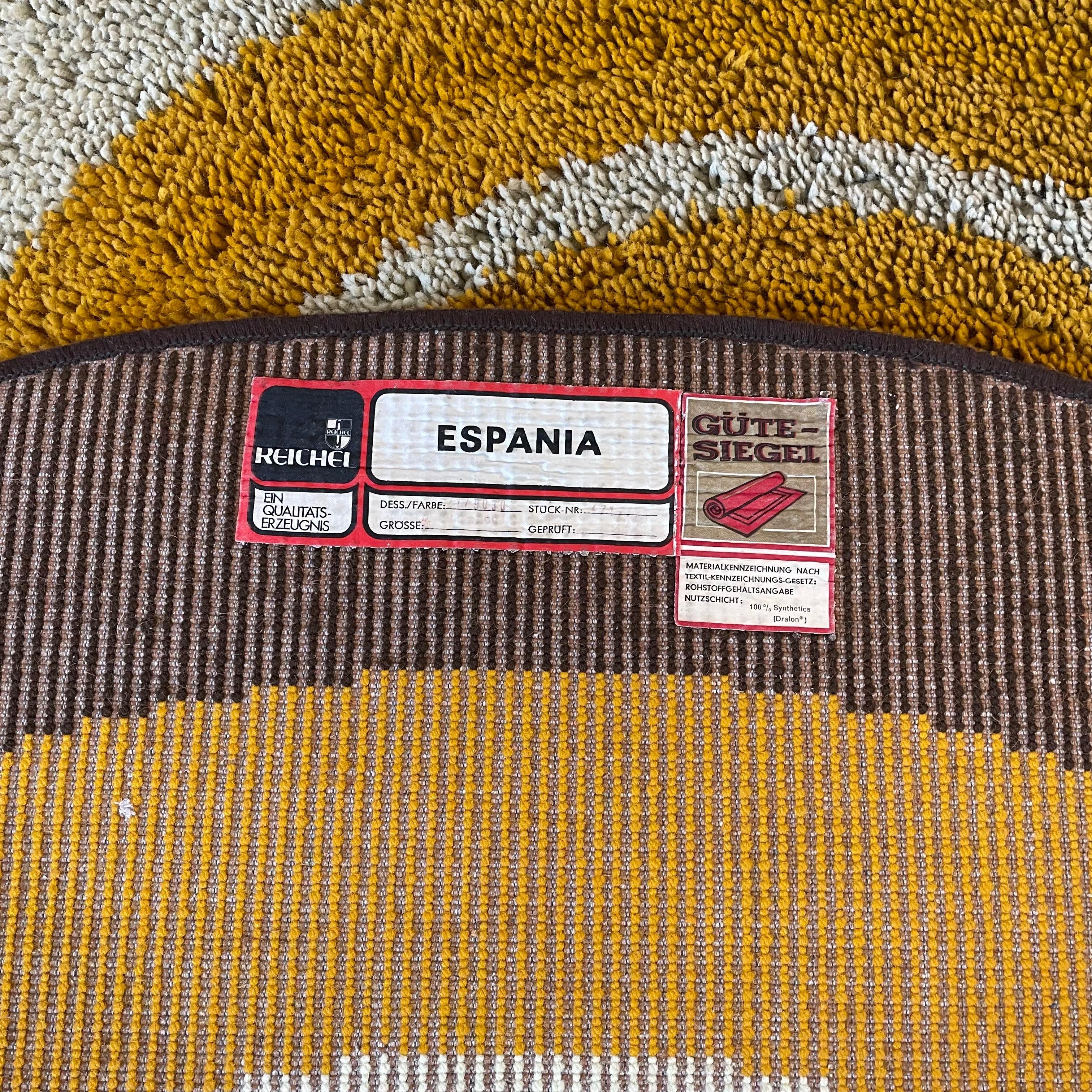 Grand tapis Rya à poils hauts multicolore de style Panton par Reichel, Allemagne, 1970 en vente 11