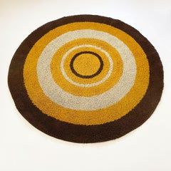 Alfombra grande de pelo alto Rya multicolor estilo Panton de Reichel, Alemania, años 70