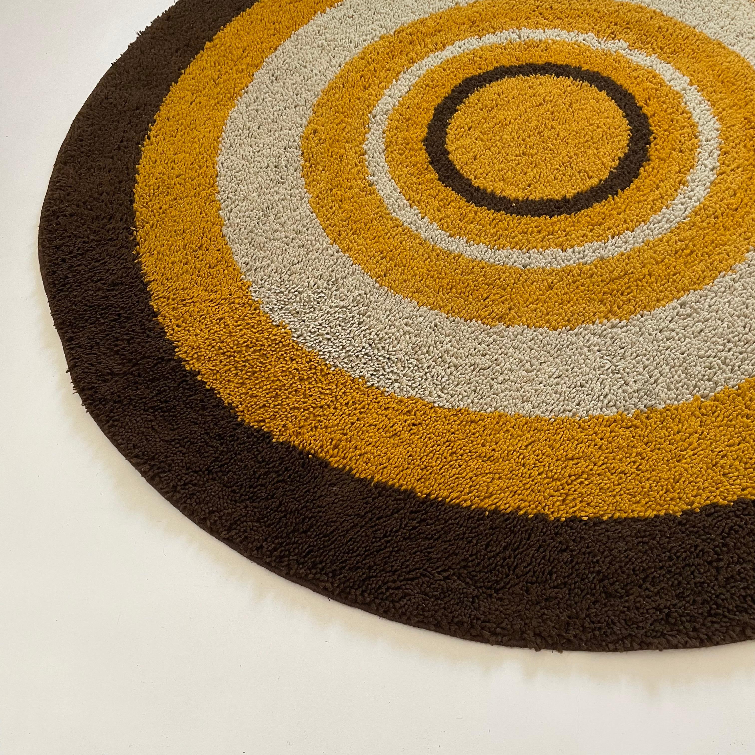 Wool Large Panton Style Multi-Color High Pile Rya Rug by Reichel, Germany, 1970s For Sale