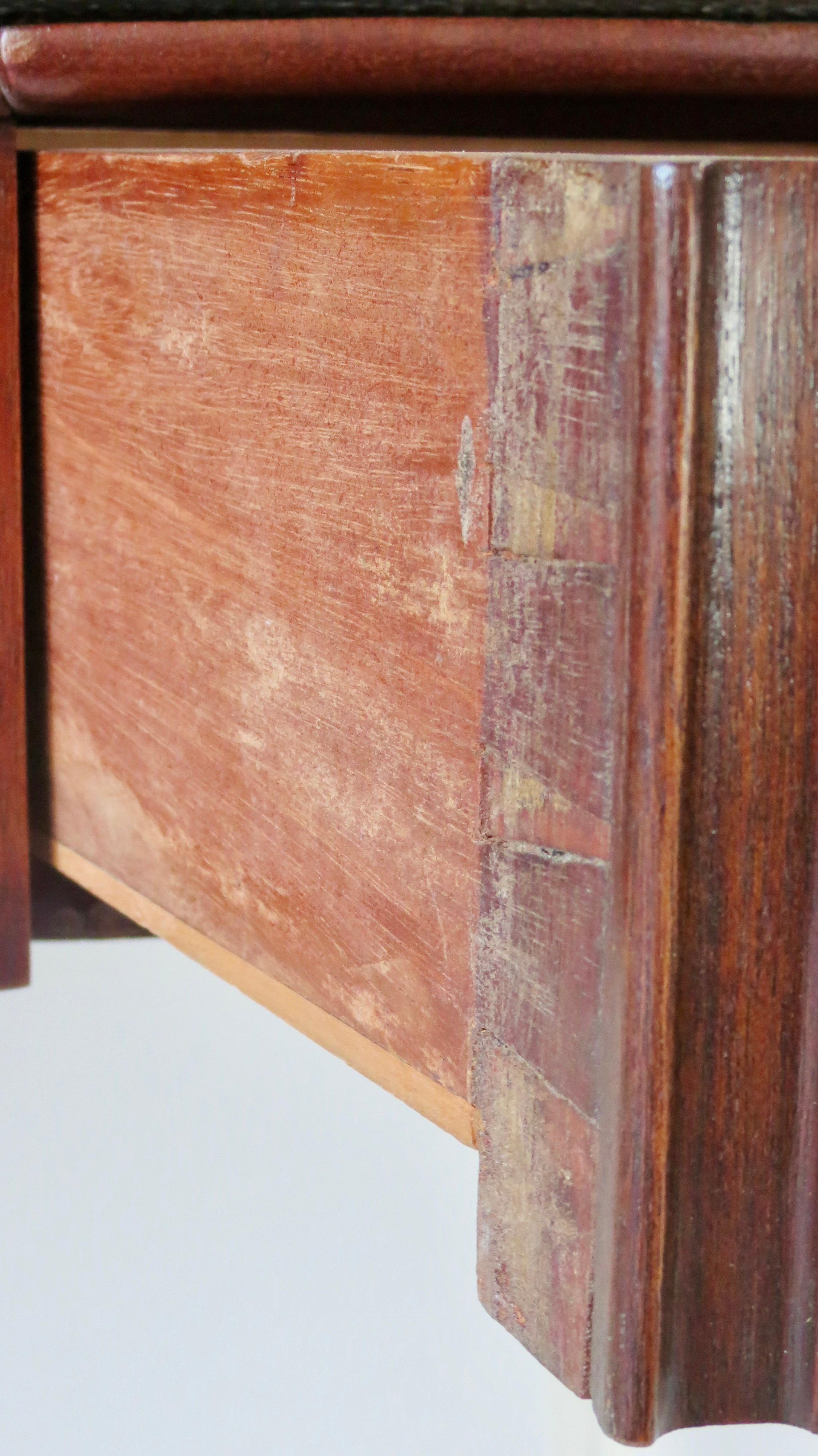 Large Paolo Buffa Red Marble Breccia, Brass, Rosewood Console Table, 1950 6