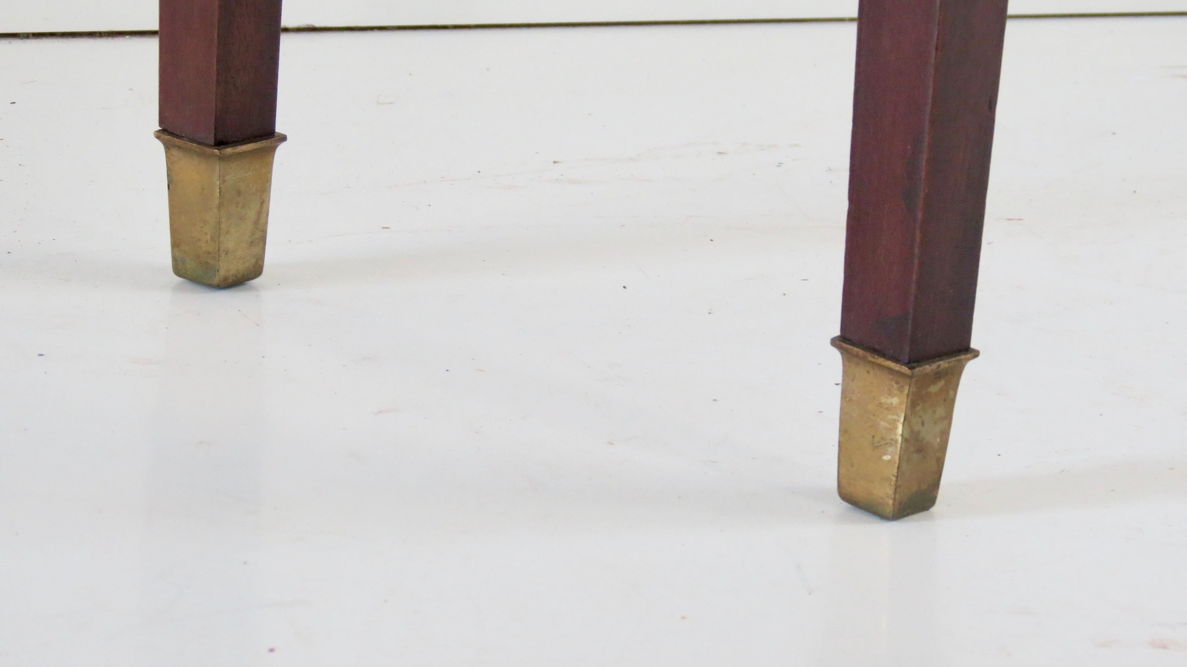 Large Paolo Buffa Red Marble Breccia, Brass, Rosewood Console Table, 1950 9