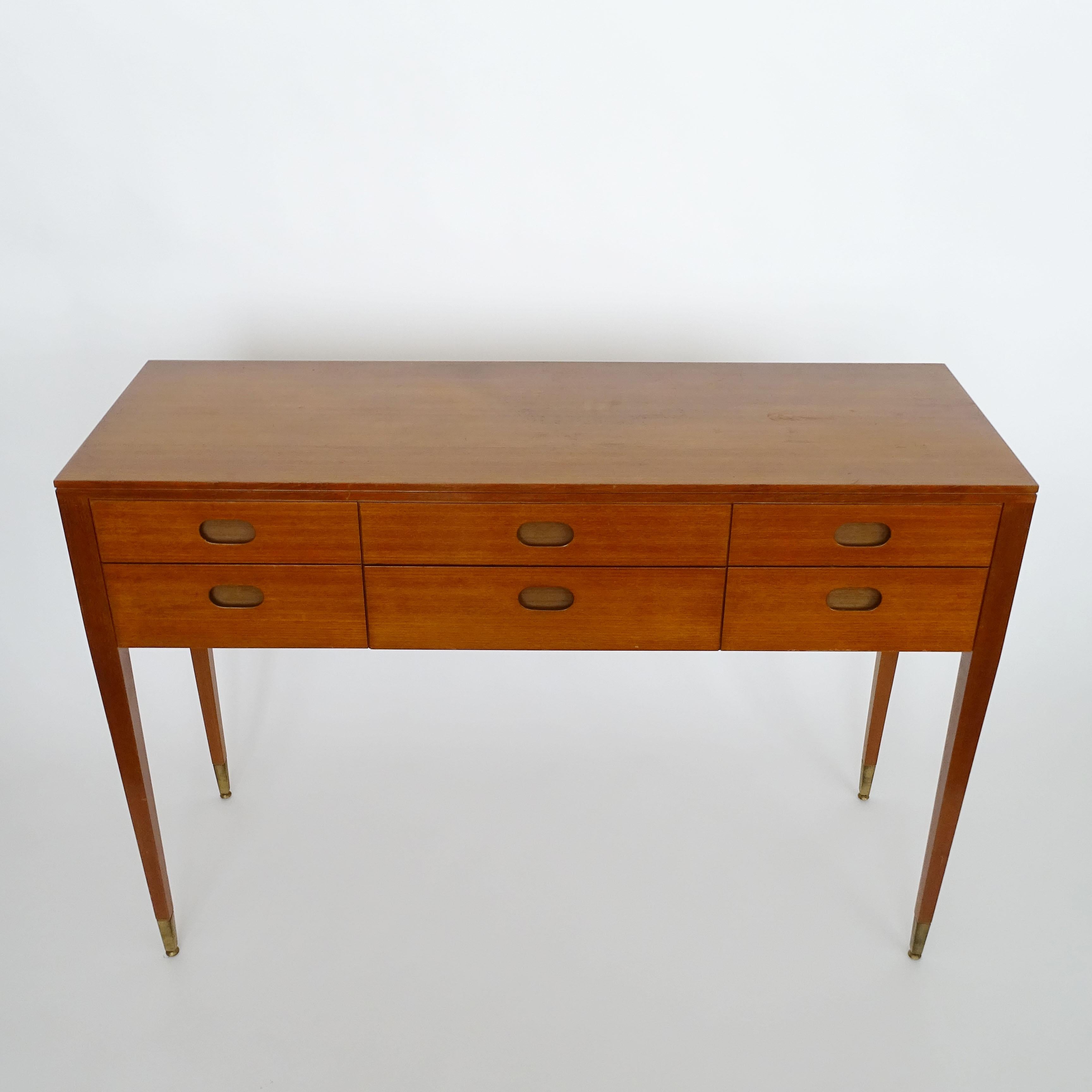Große Konsole aus Holz von Paolo Buffa mit sechs Schubladen, Italien 1957 (Italienisch) im Angebot