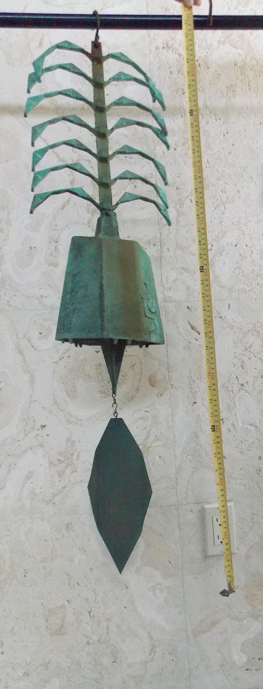 Late 20th Century Large Paolo Soleri Ribbed Wind Chime / Bell