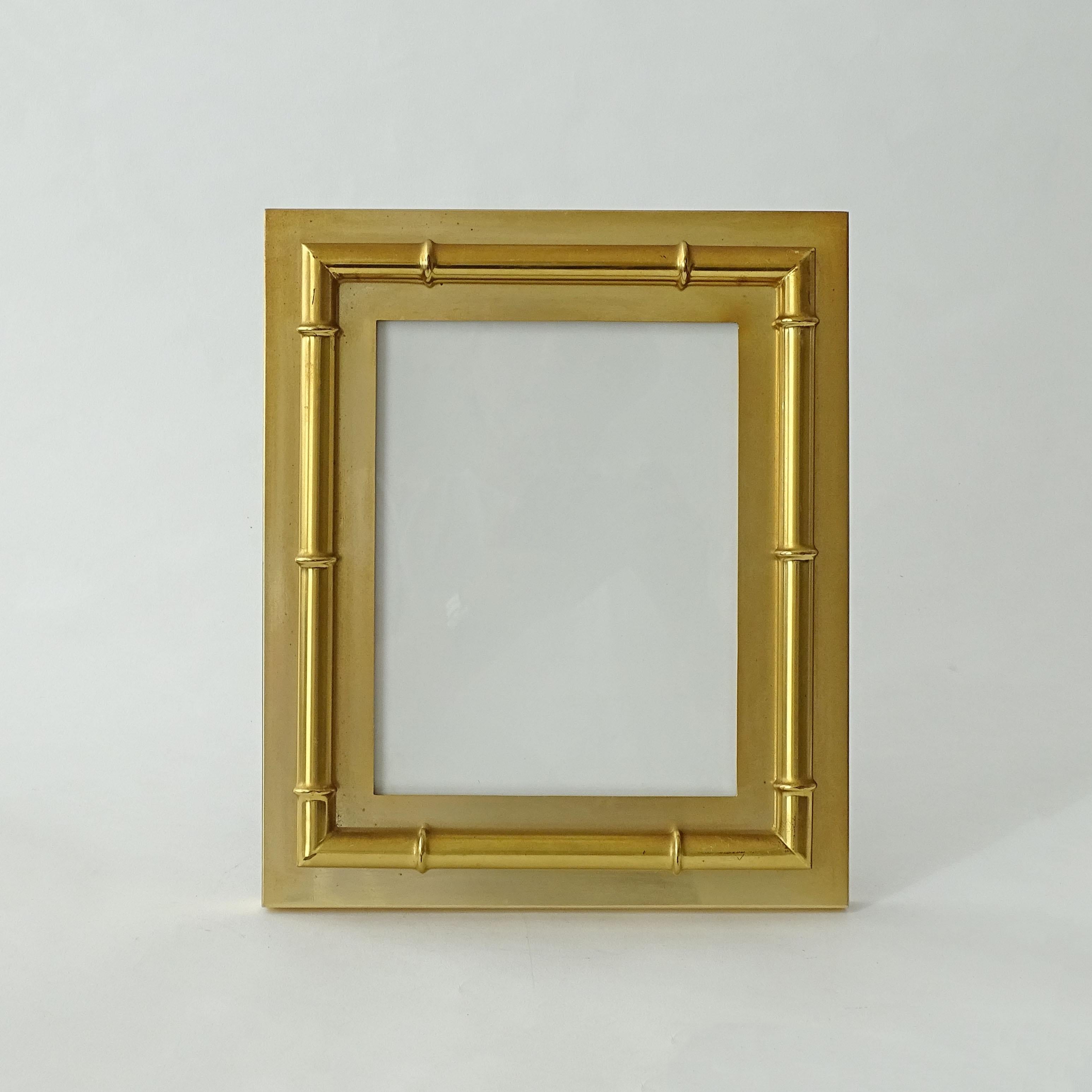 Beautiful and Bold  Paolo Traversi 1970s Brass Bamboo Picture Frame.
Inner picture size 16.5 x 21 cm