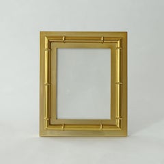 Großer Paolo Traversi 1970er Messing-Bambus-Bilderrahmen