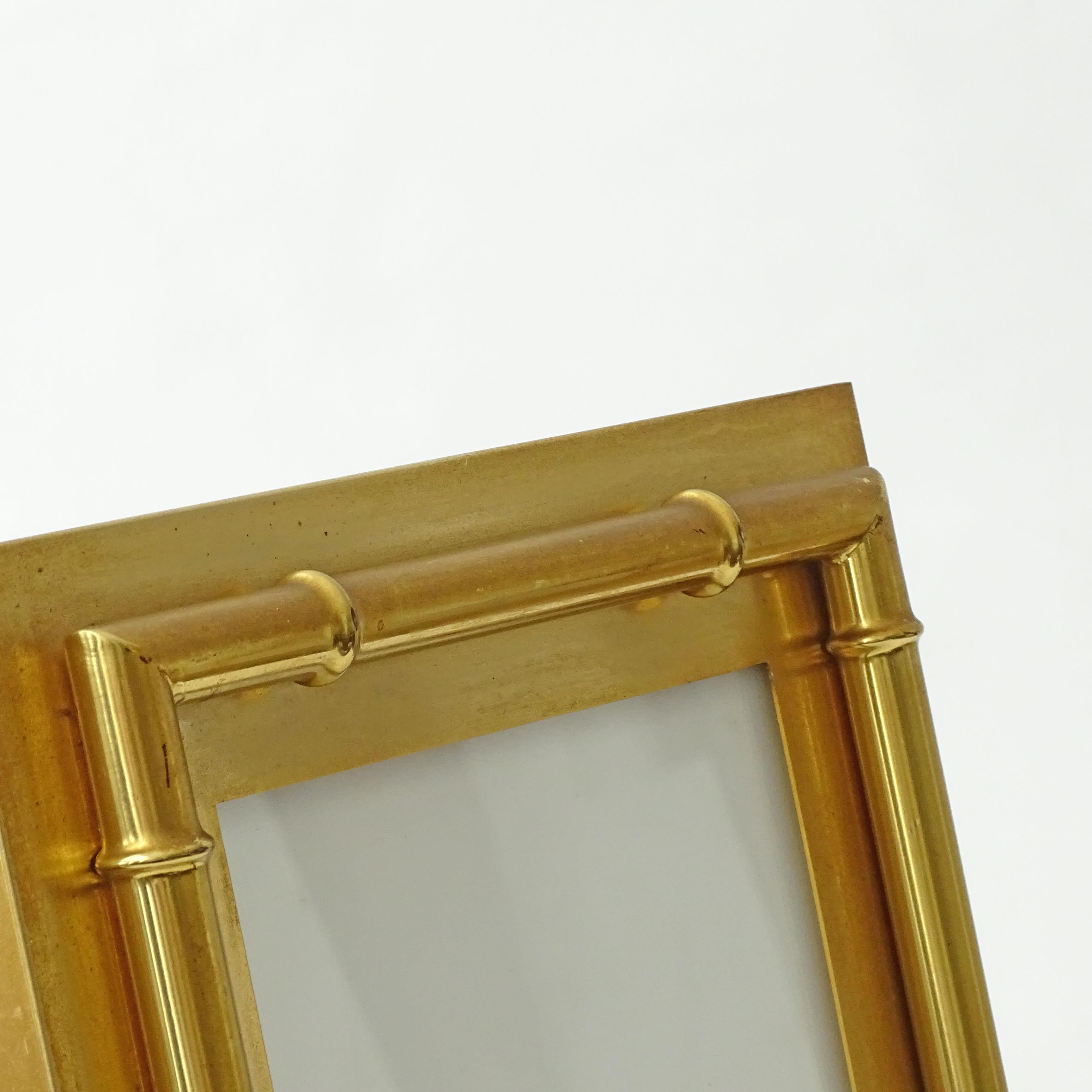 Hollywood Regency Large Paolo Traversi 1970s Brass Bamboo Picture Frame For Sale