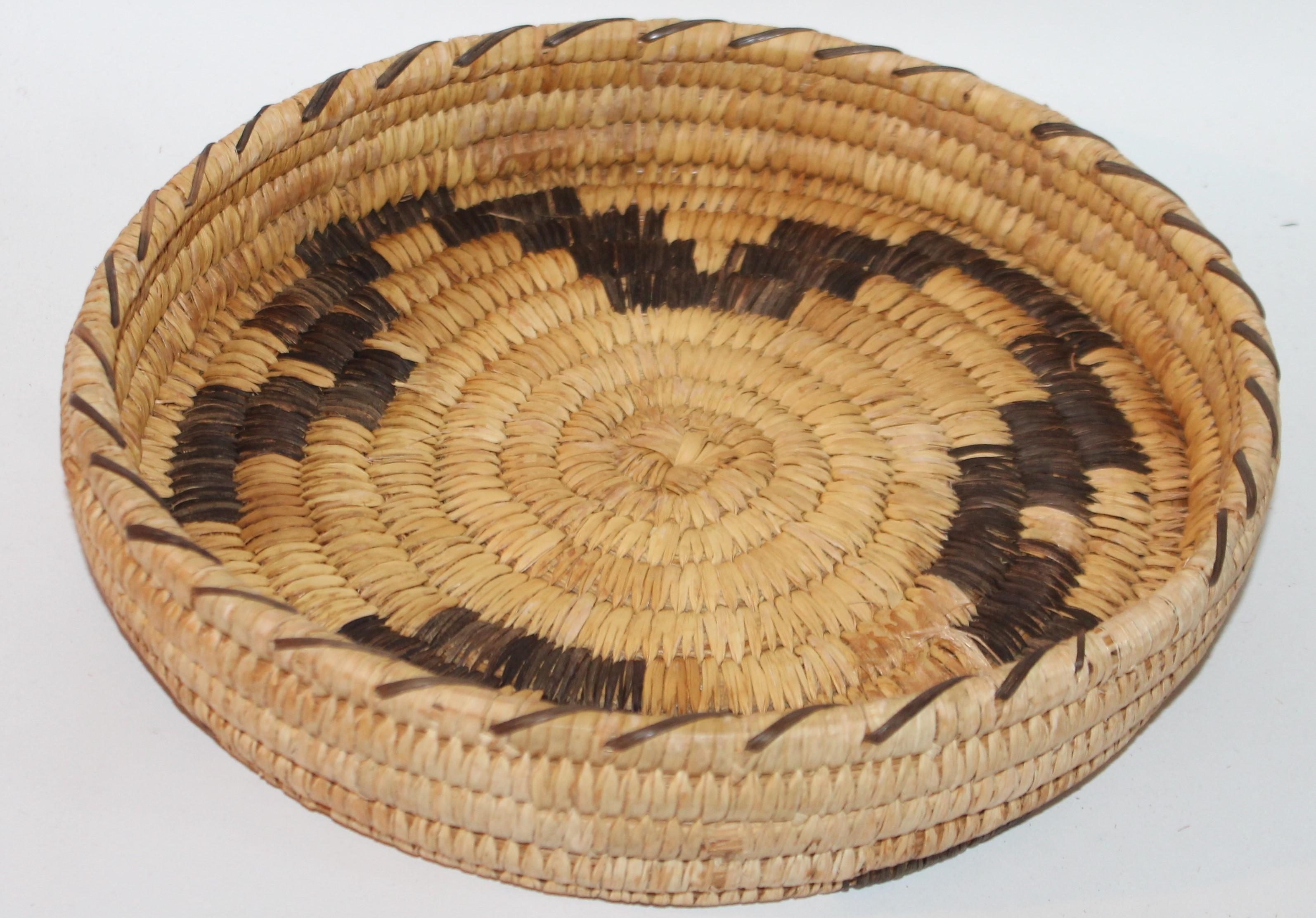 Large Papagao Indian Lidded Basket In Good Condition In Los Angeles, CA