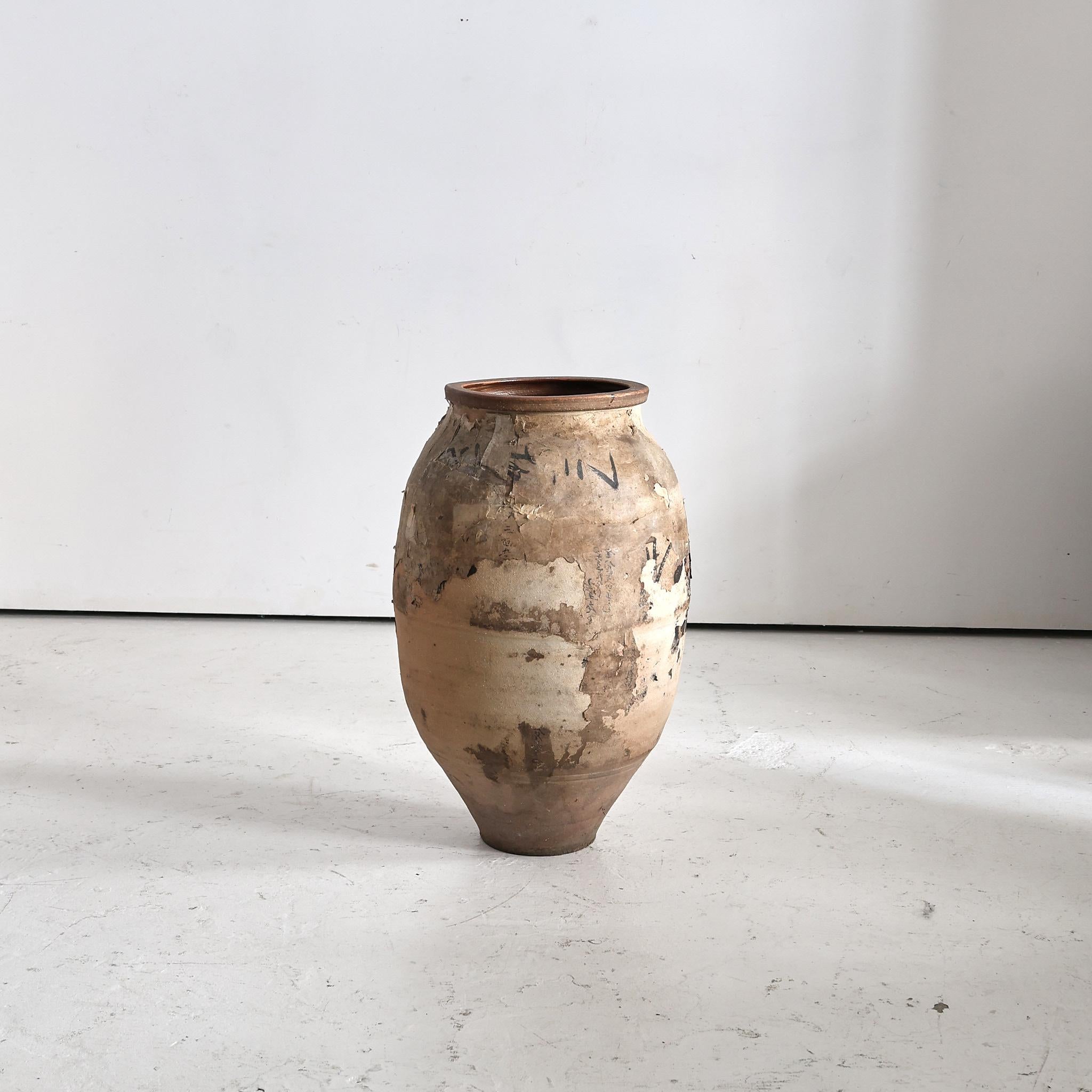 XIXe siècle Grand papier recouvert  Vase japonais Wabi Sabi du début du 19e siècle (2) en vente