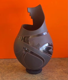 Large "Paquime Pottery" Black Vase / Olla by Lydia Quezada for Mata Ortiz