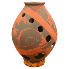 Retro Large "Paquime Pottery" Jar / Olla by Damian E. Quezada for Mata Ortiz