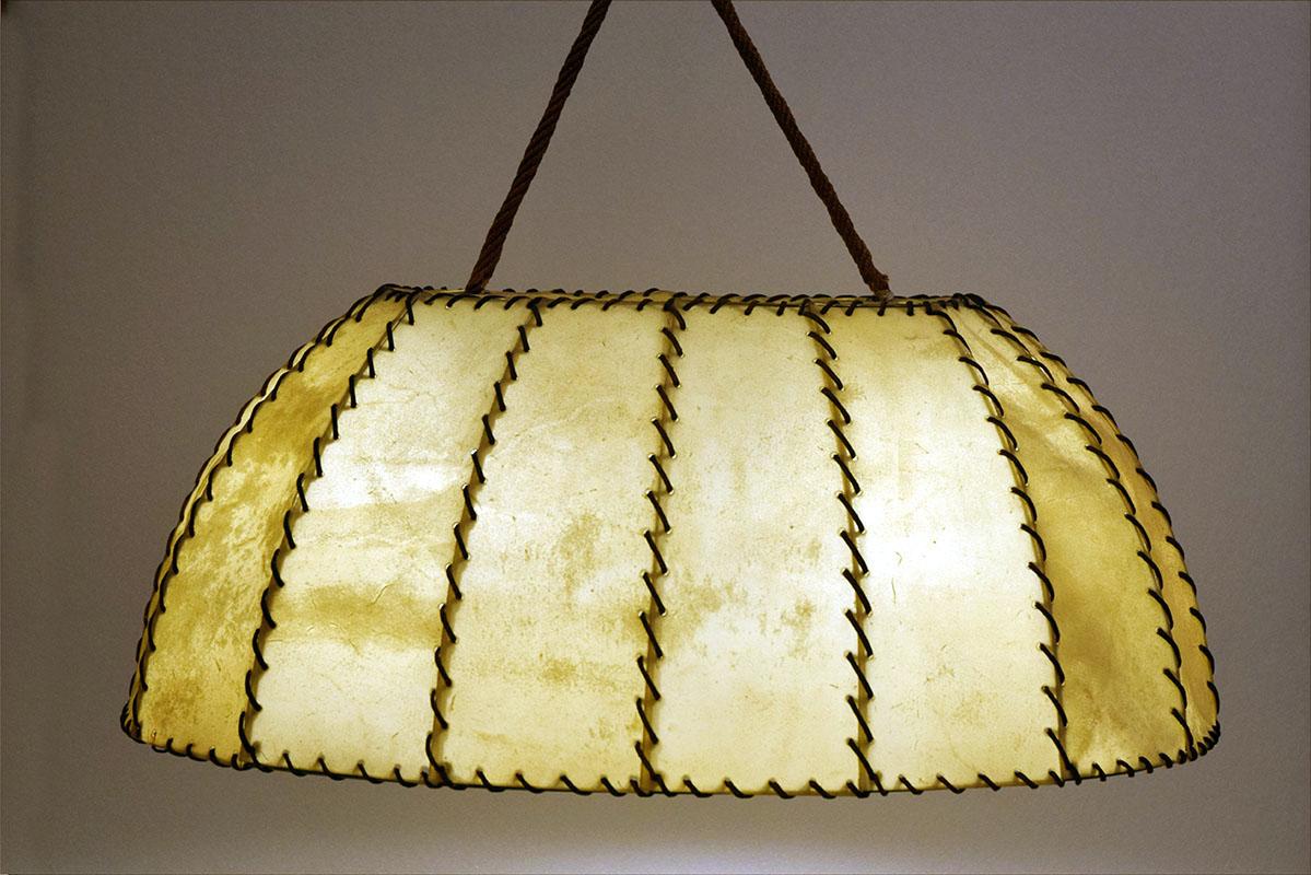 Italian Large parchment chandelier made in Italy in the 1960s