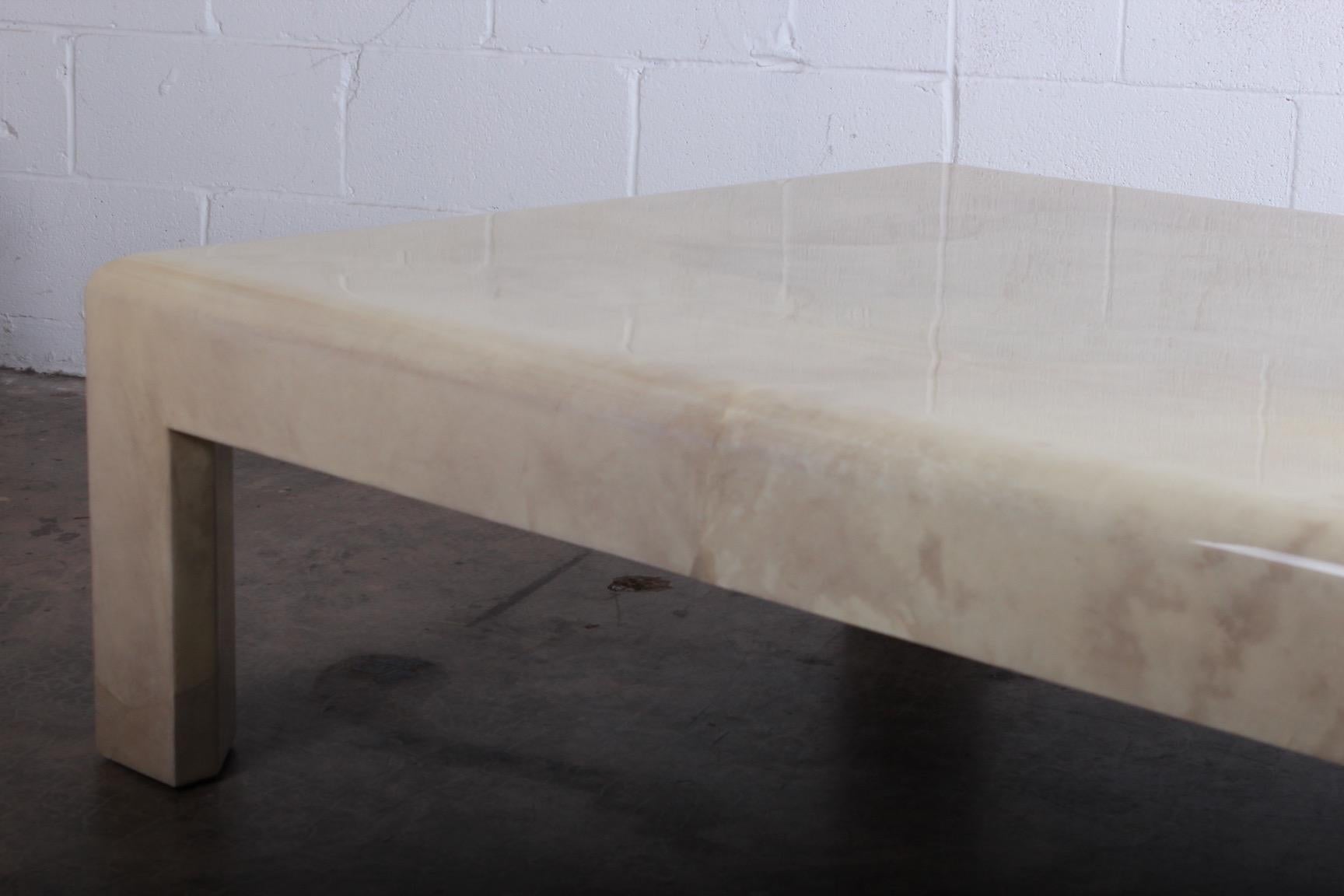 Large Parchment Goatskin Coffee Table 1