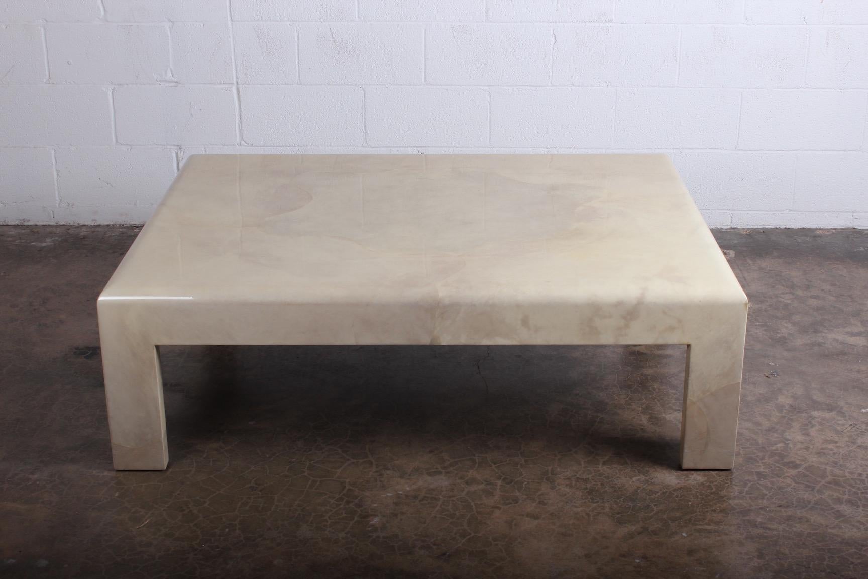 Large Parchment Goatskin Coffee Table 4