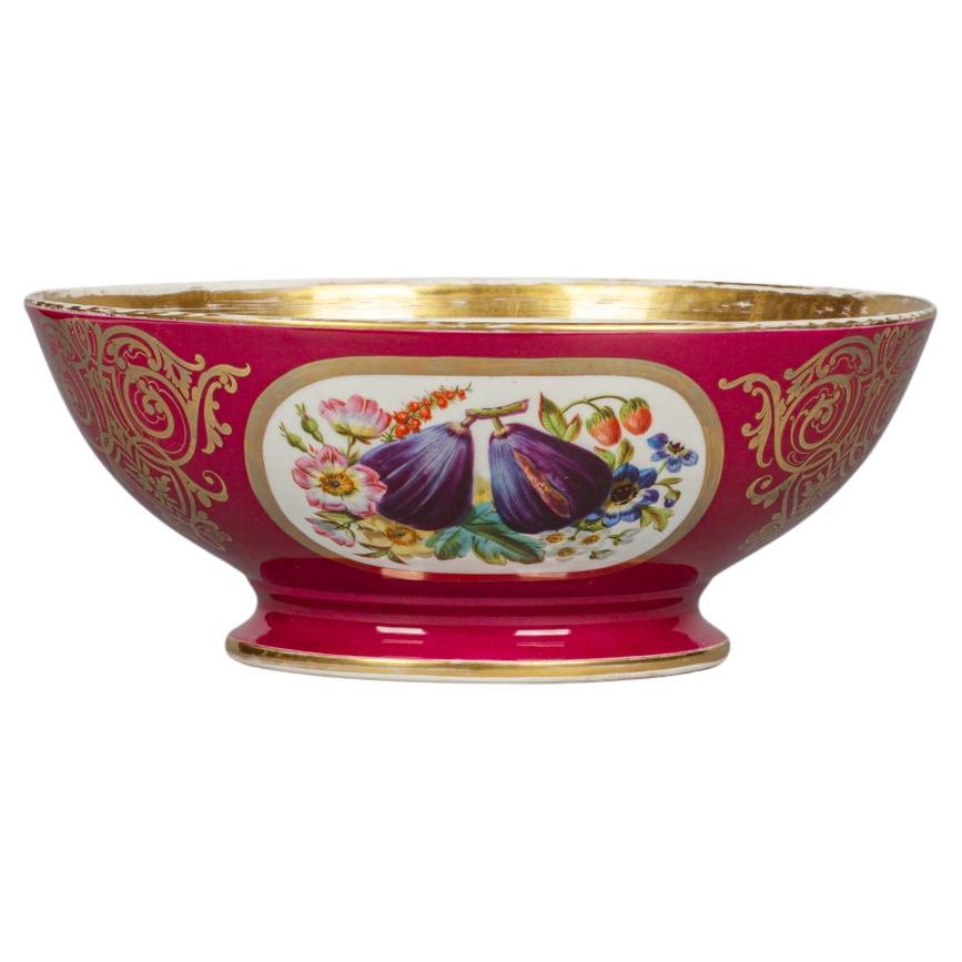 Large Paris Porcelain Centerpiece Bowl, circa 1880 For Sale