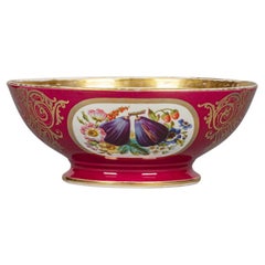 Grand bol en porcelaine de Paris pour centre de table, vers 1880