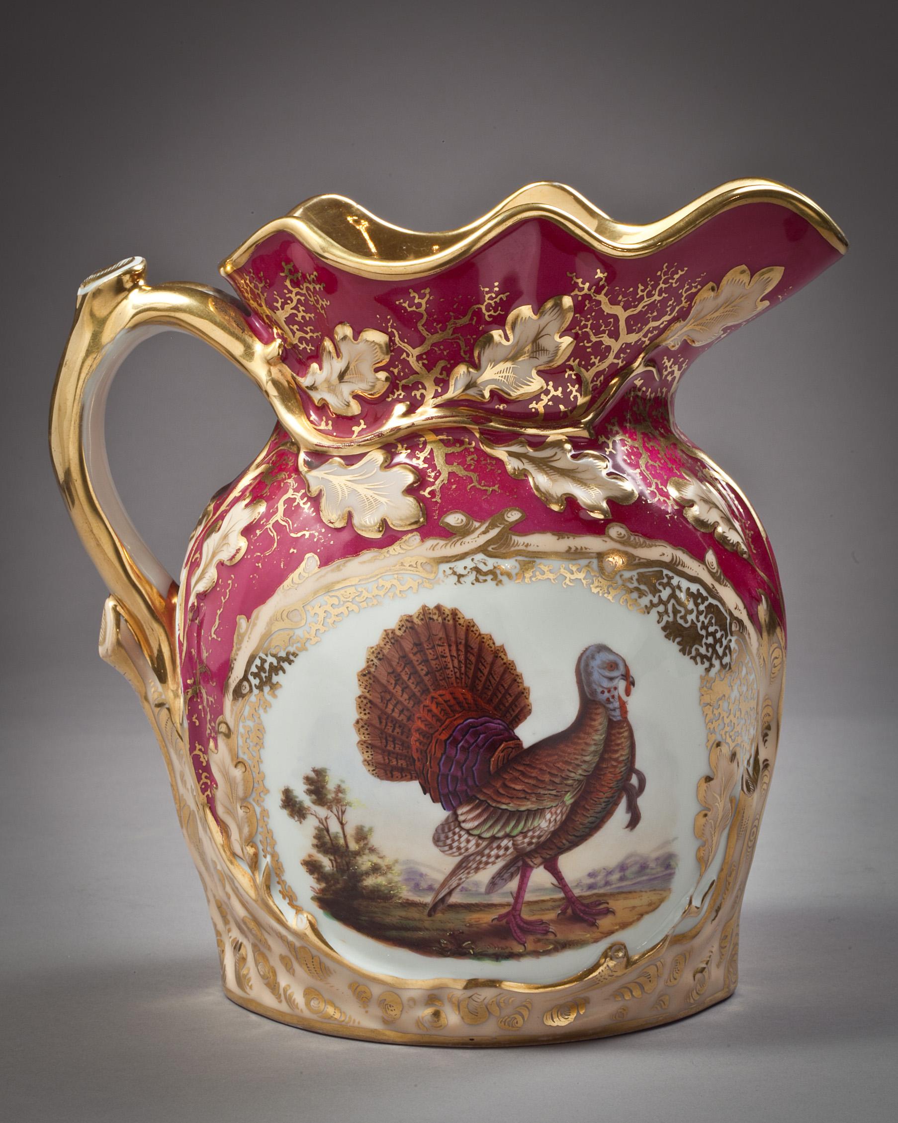 Large Paris Porcelain Jug, circa 1850 In Good Condition For Sale In New York, NY