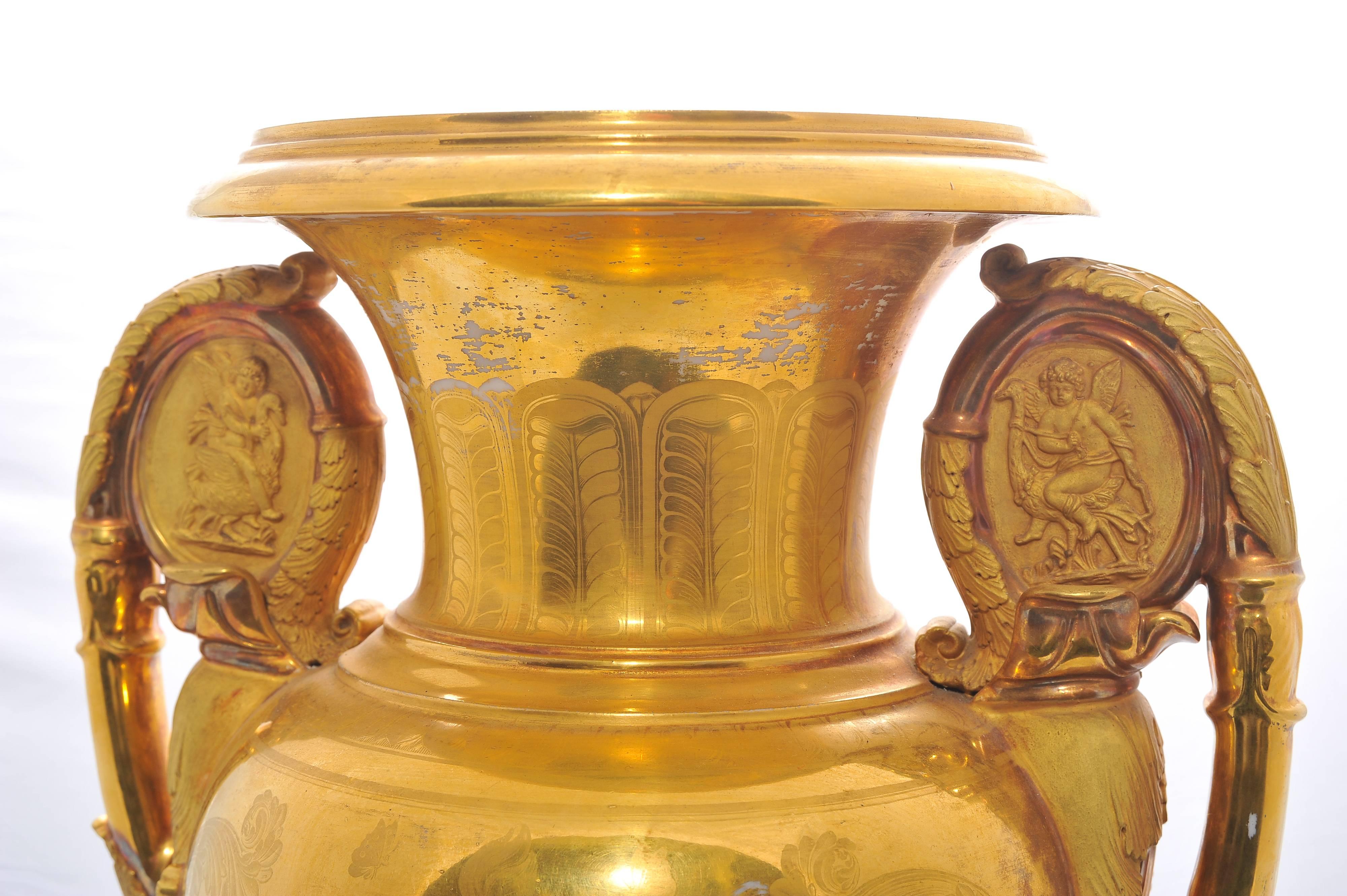 Large Paris Porcelain Vase, 19th Century 1