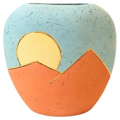 Vintage Large Pastel Southwestern Postmodern Pillow Vase