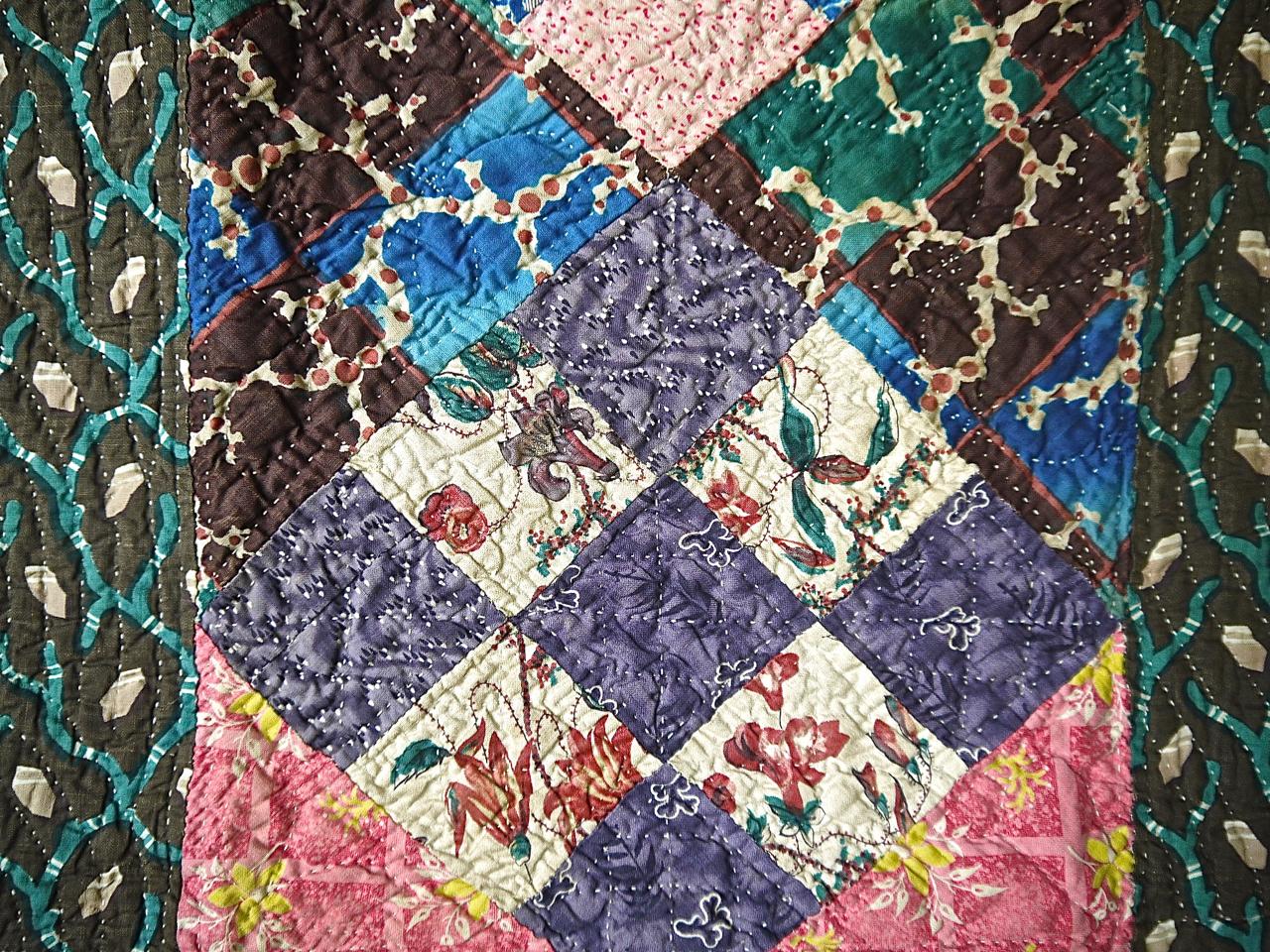 Large Patchwork Cotton Quilt English, 19th Century For Sale 4